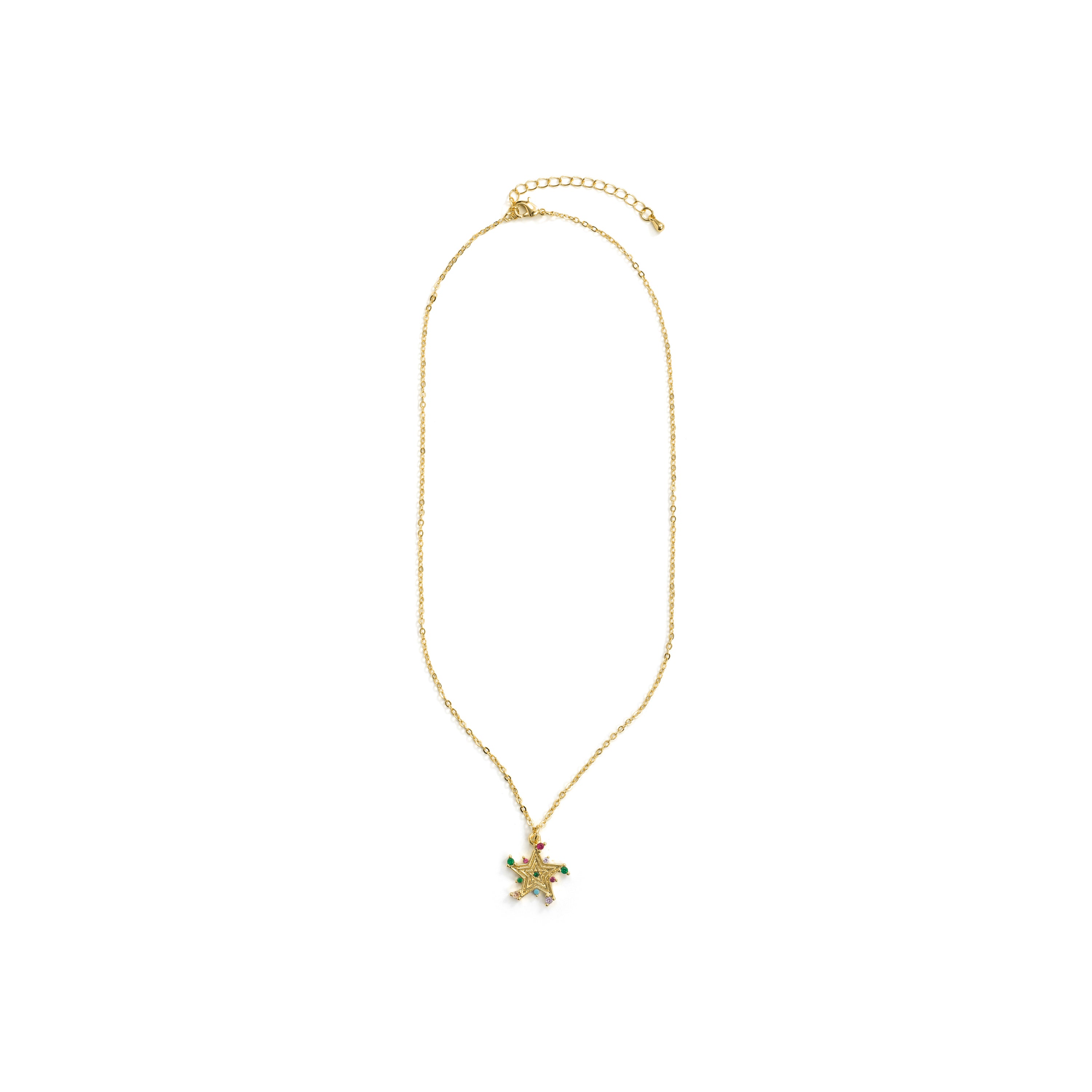 Collar de Aleación de Metal y Circonita Multicolor acabado en oro amarillo de 18k - Ryaiss