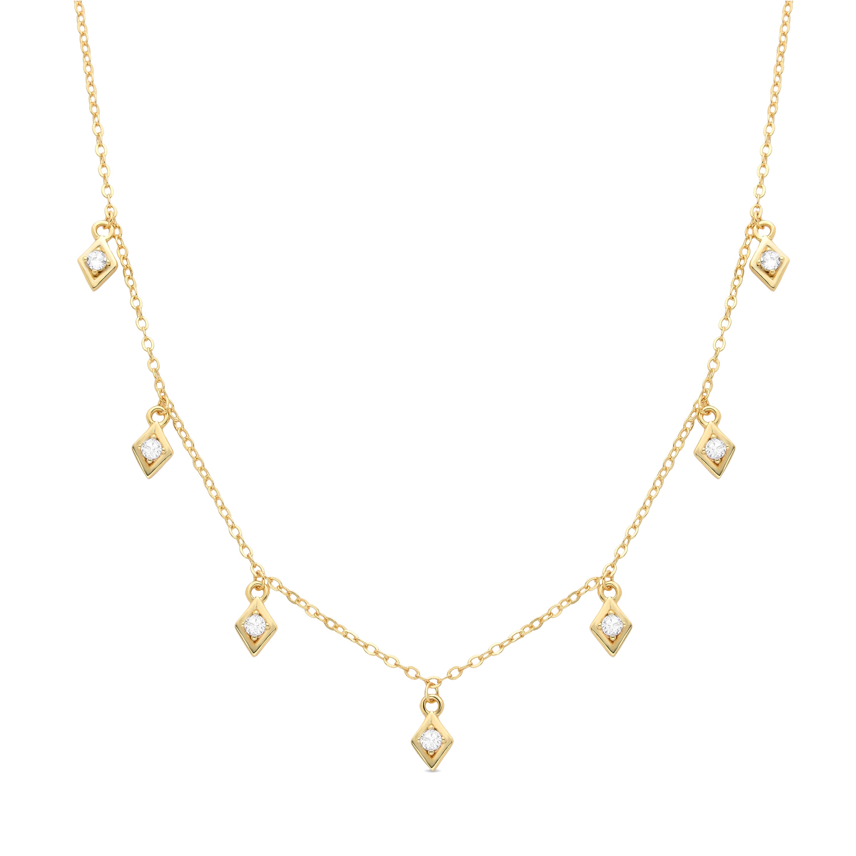 Collar de Circonita Brillante acabado en oro amarillo de 18K - Yak