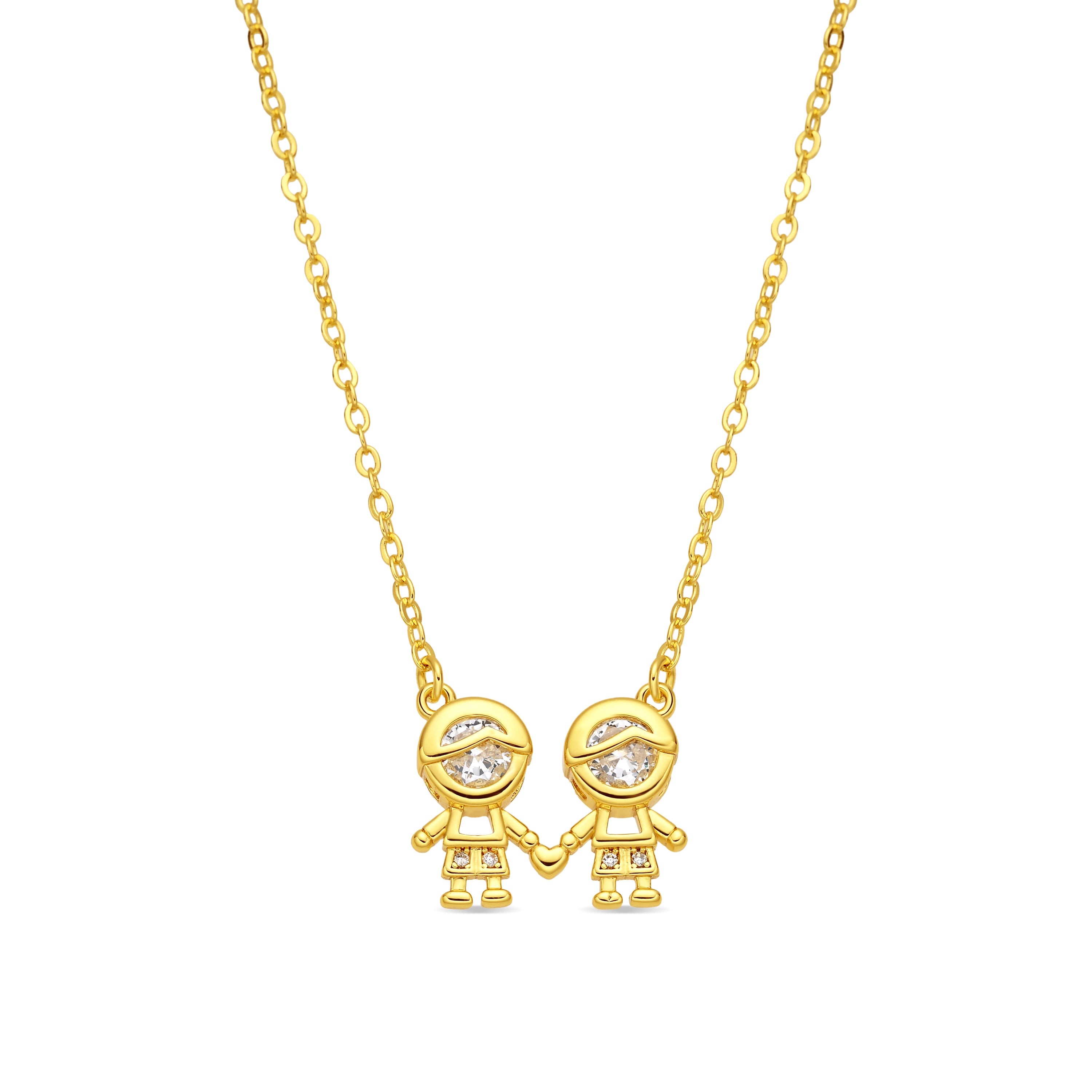 Collar de Circonita Brillante acabado en oro amarillo de 18k - Boys