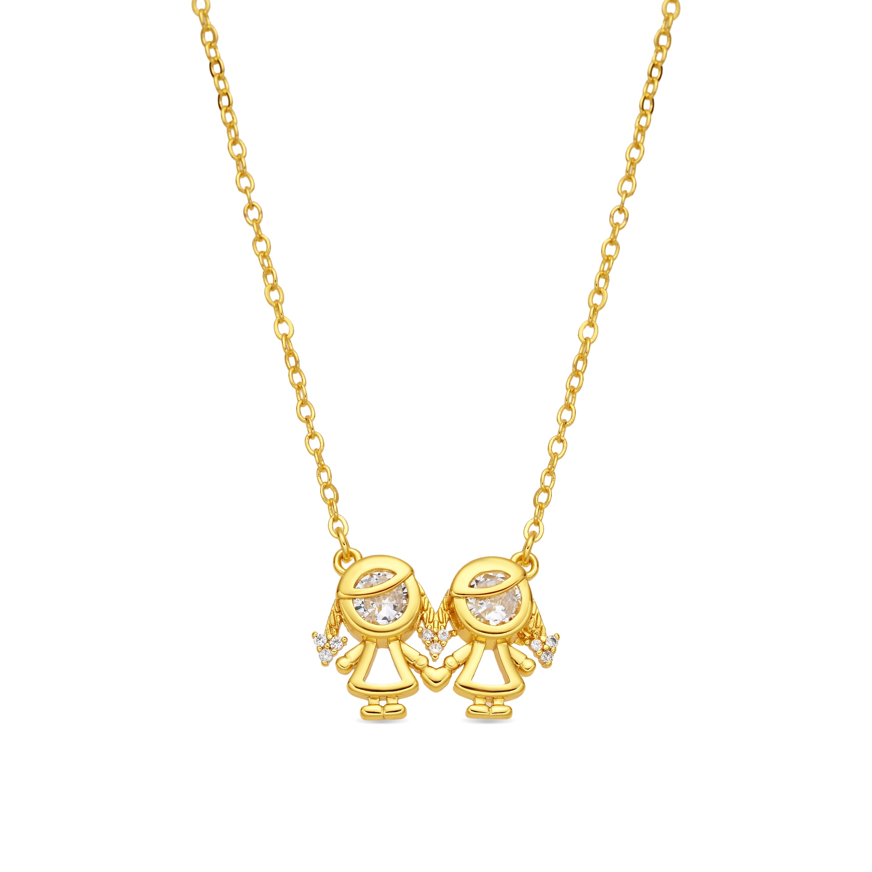 Collar de Circonita Brillante acabado en oro amarillo de 18k - Girls