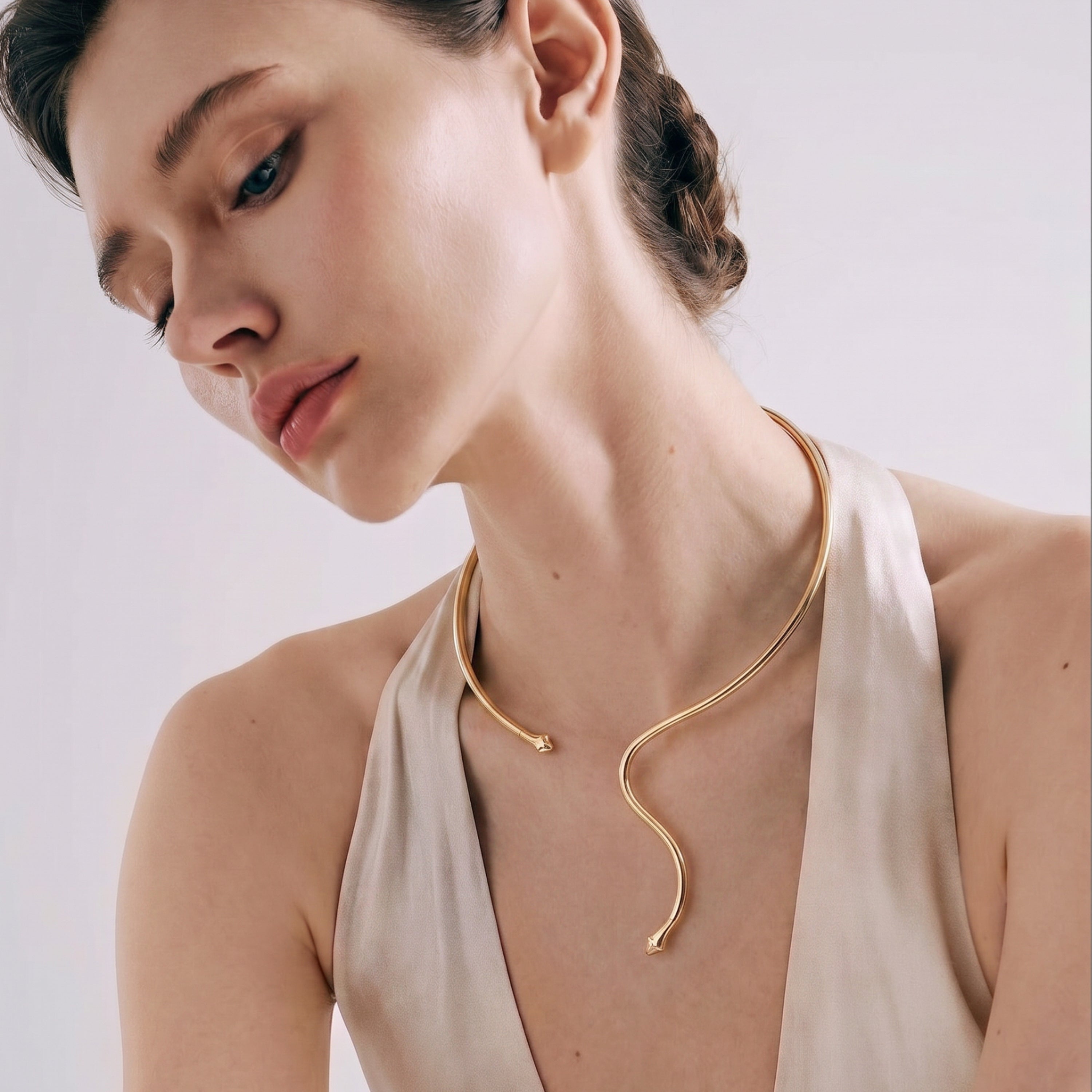 Collar acabado en oro amarillo de 18k - Serphentia