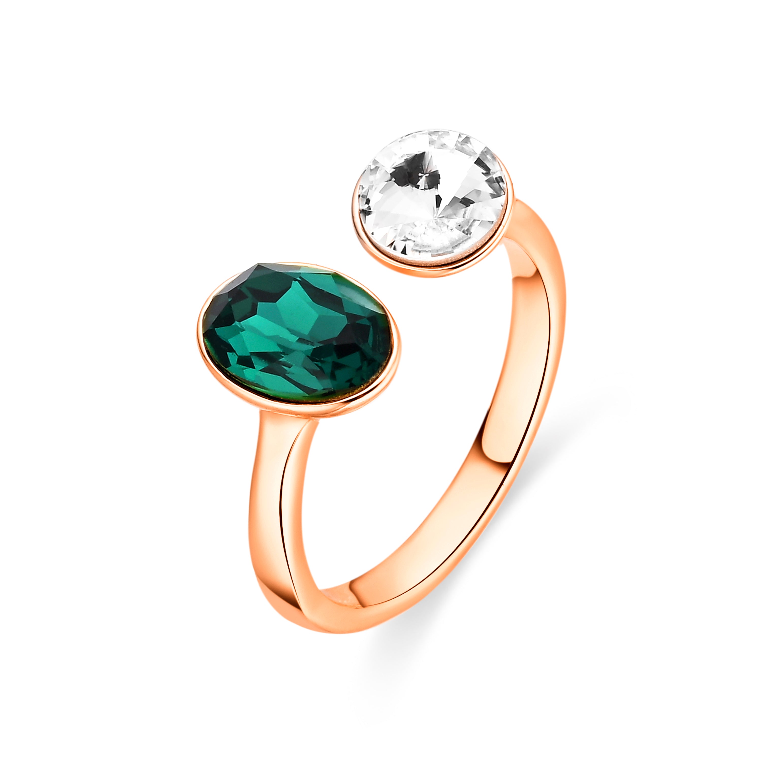 Anillo de Circonita Esmeralda acabado en oro amarillo de 18k - Rirath