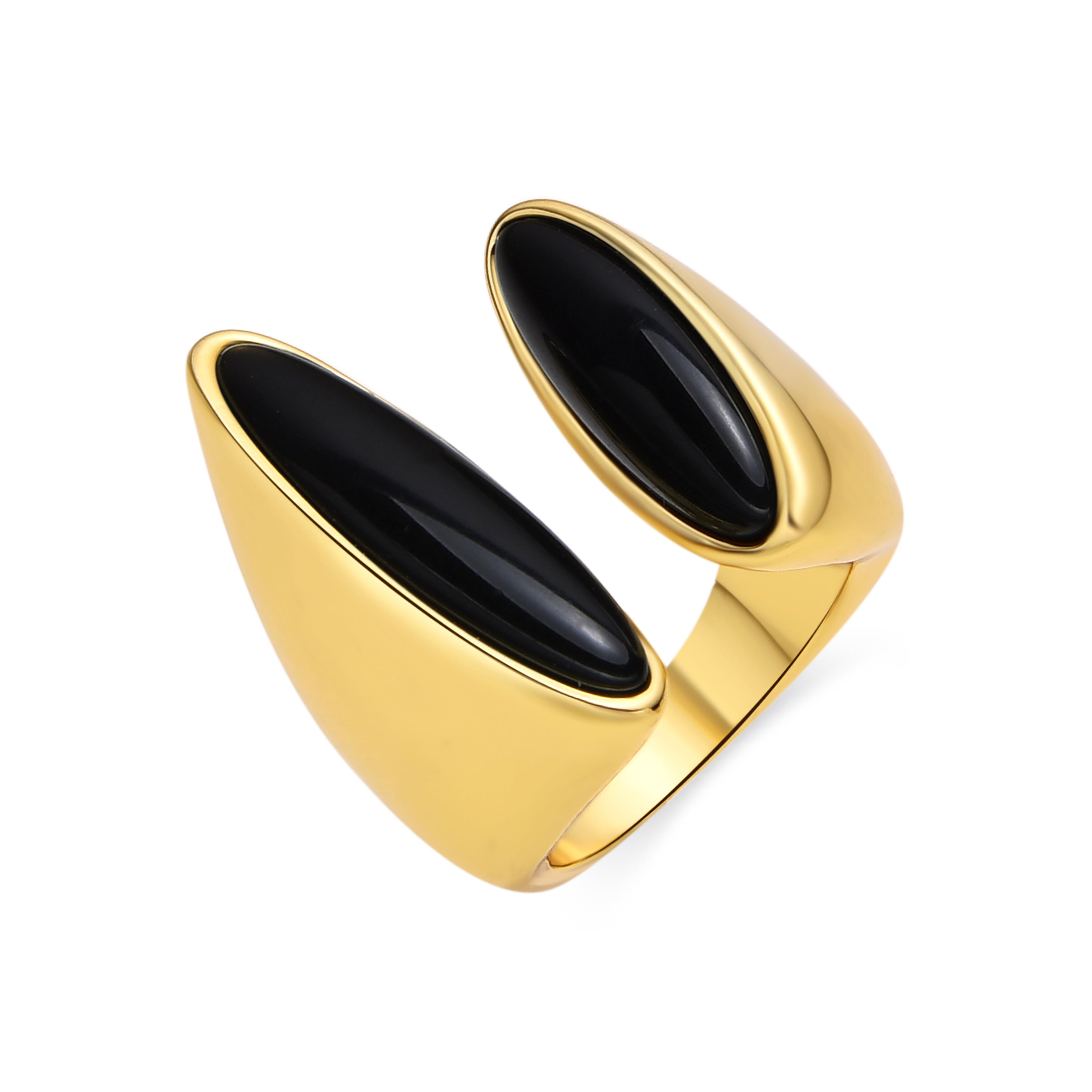 Anillo de Aleación de Metal y Circonita Onix acabado en oro rosa de 18k - Mogaf