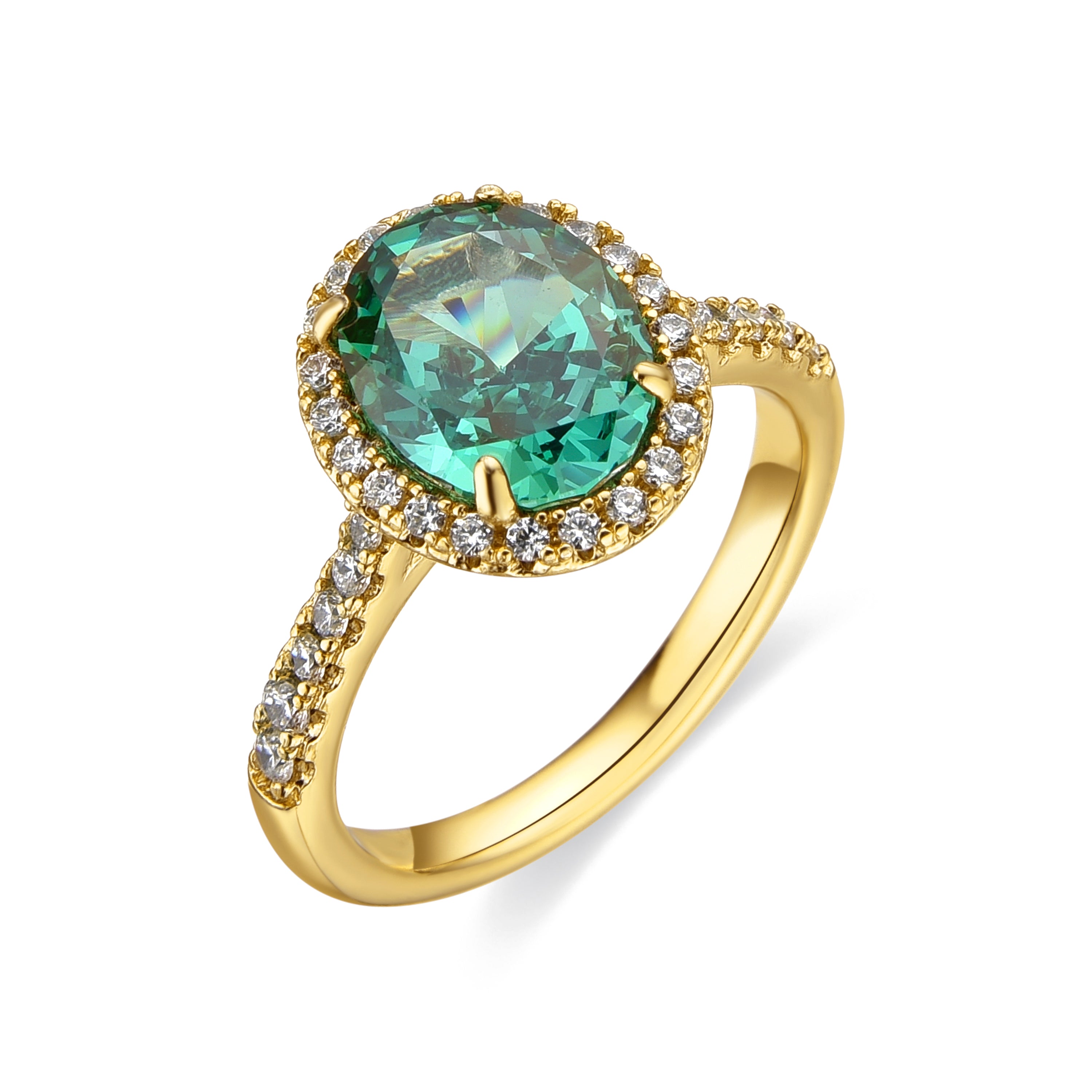 Anillo de Aleación de Metal y Circonita Multicolor acabado en oro rosa de 18k - Morakbrao