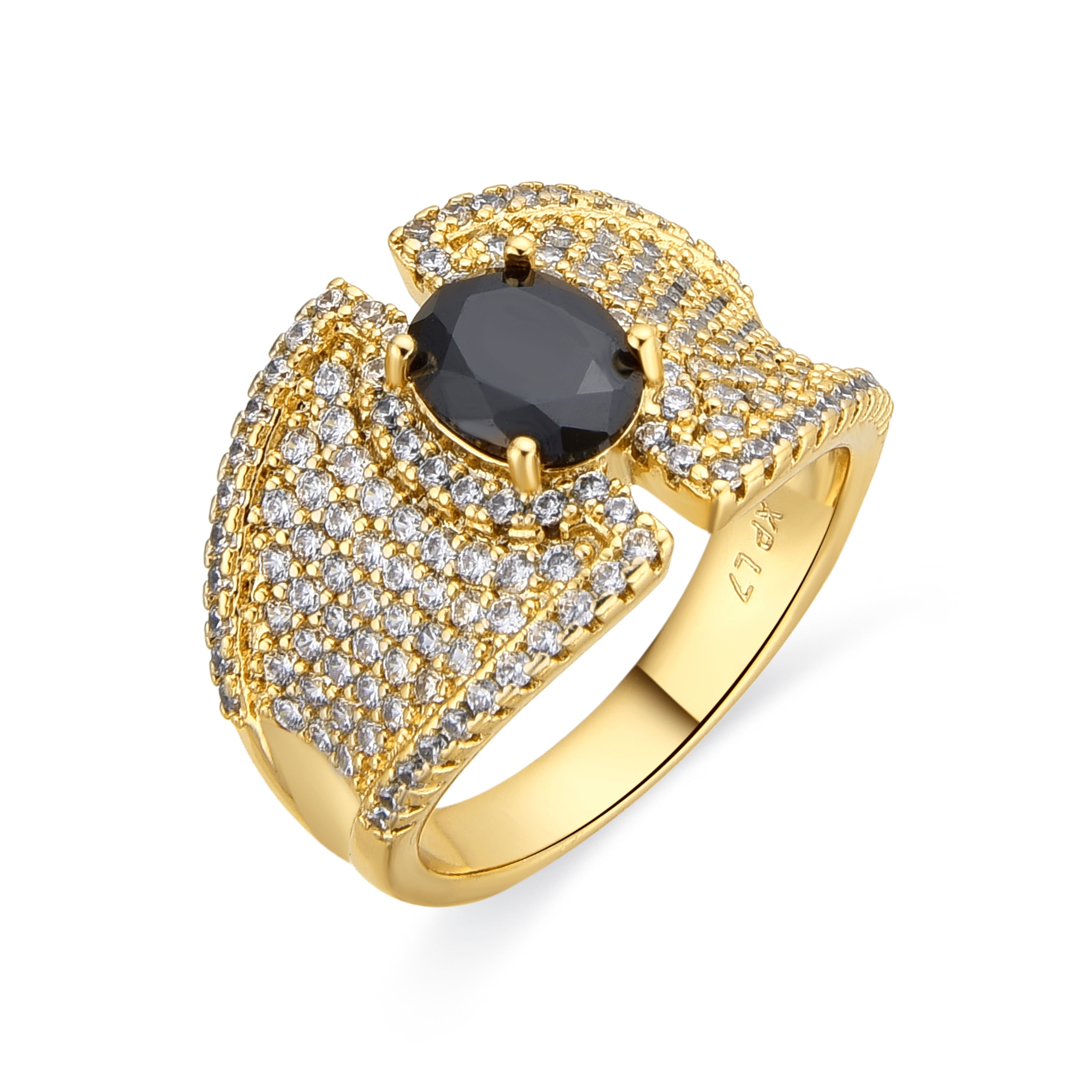 Anillo de Aleación de Metal y Circonita Multicolor acabado en oro rosa de 18k - Mund