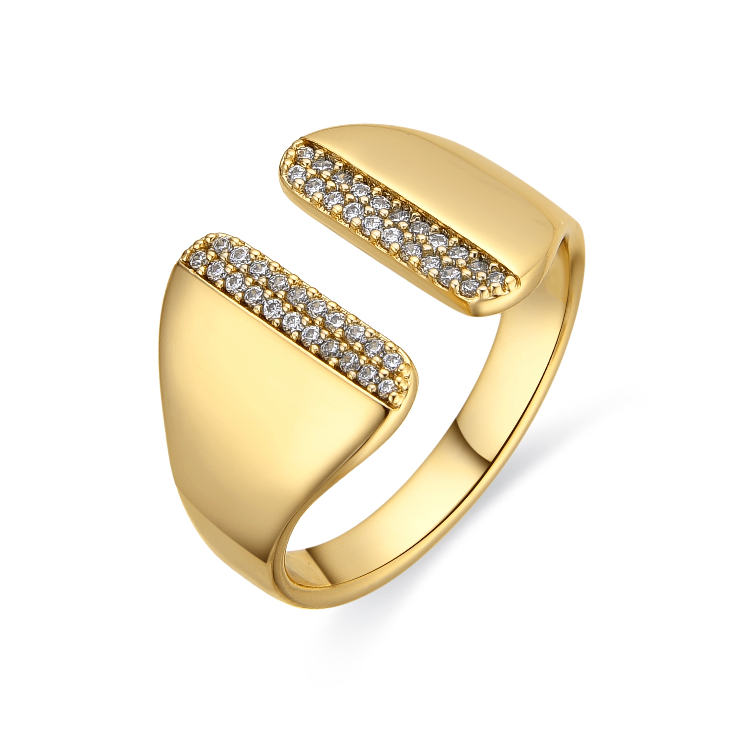 Anillo con Circonita Brillante acabado oro 18k - Niando