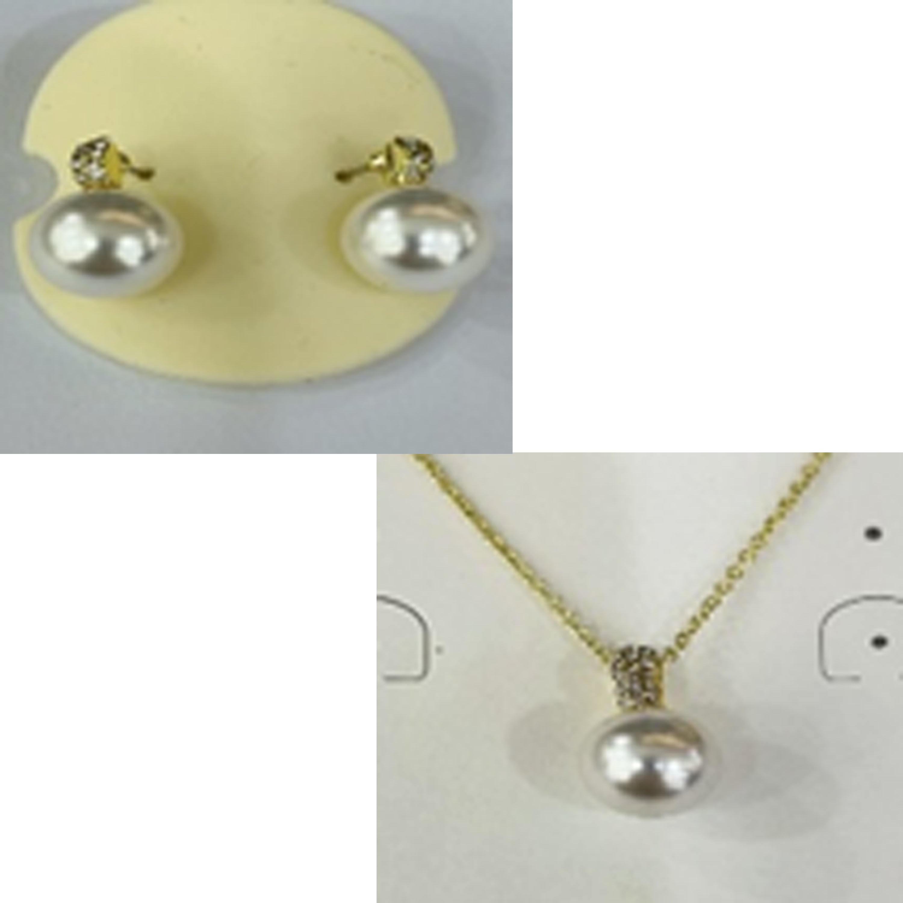 Conjuntos de Aleación de Metal y Perla Blanca acabado en oro amarillo de 18k - Zurglad