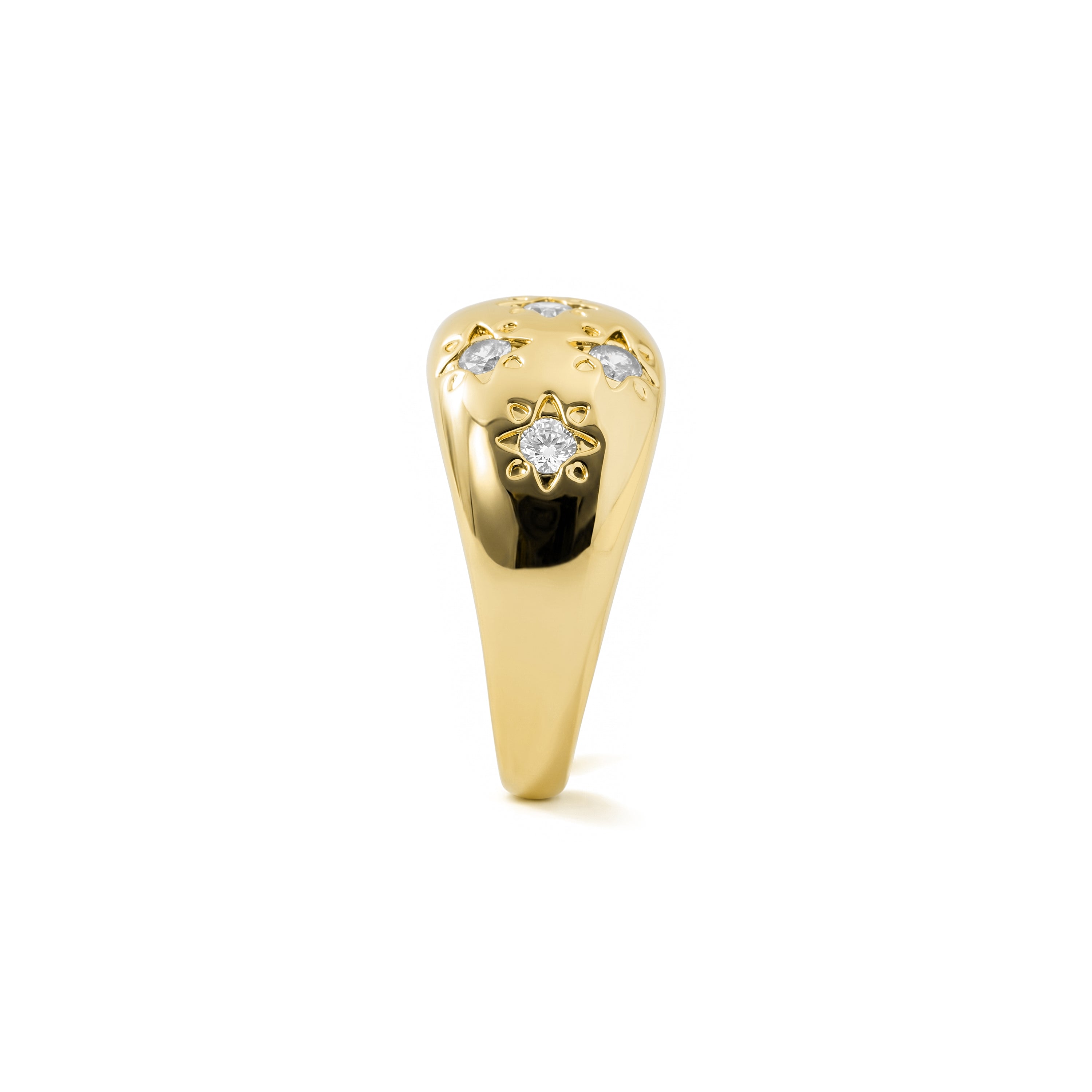 Anillo de Aleación de Metal y Circonita Brillante acabado en oro amarillo de 18k - Juini