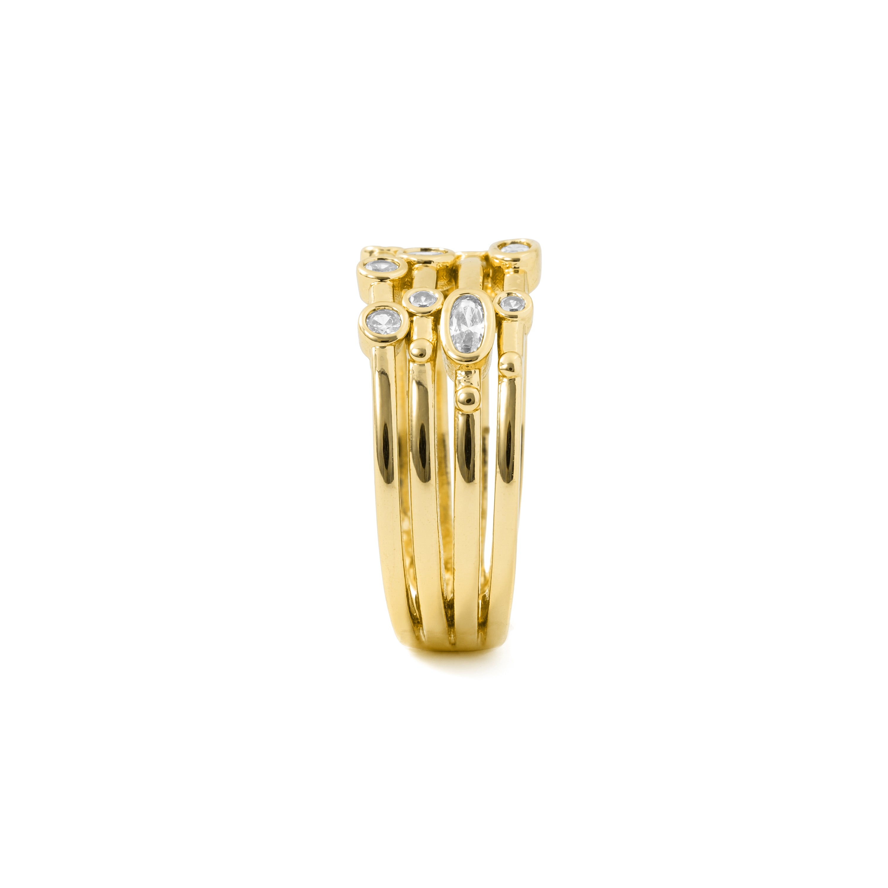 Anillo de Aleación de Metal y Circonita Brillante acabado en oro amarillo de 18k - Ulethel