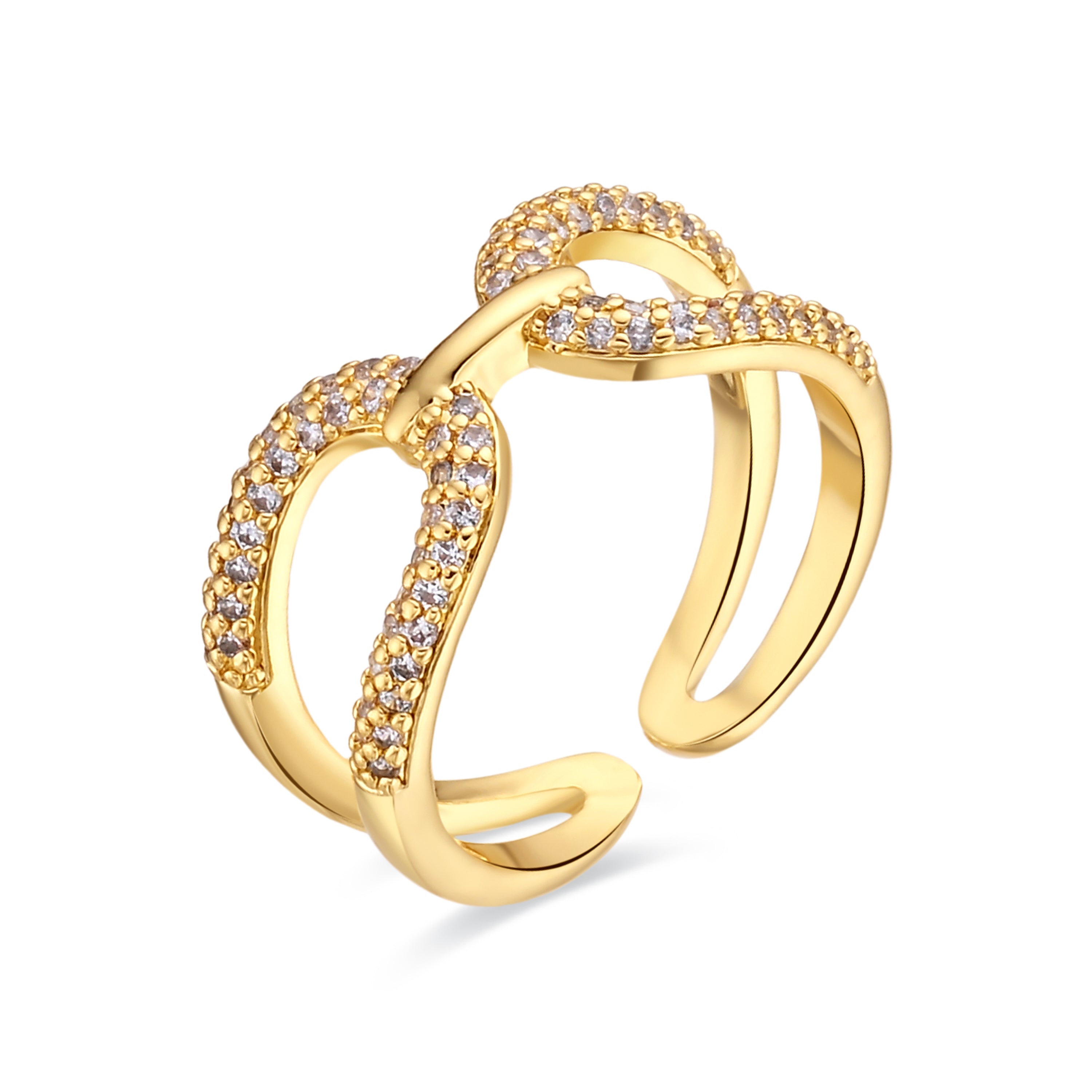 Anillo de Circonita Brillante acabado en oro amarillo de 18k - Kafrik