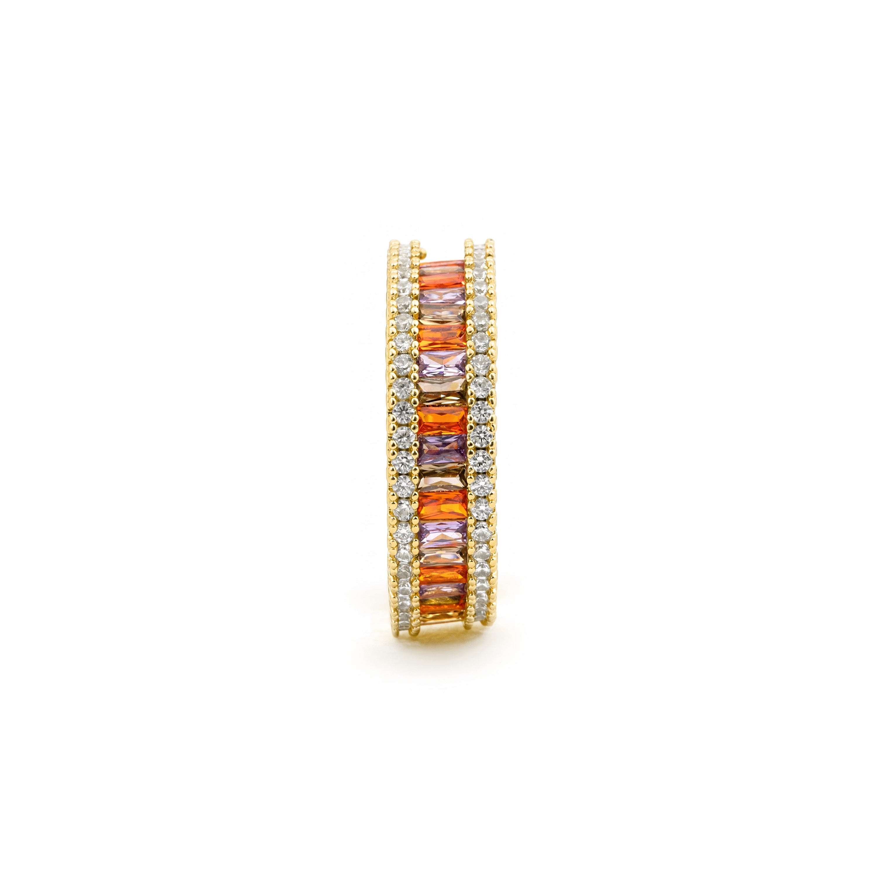 Anillo de Aleación de Metal y Circonita Multicolor acabado en oro amarillo de 18k - Baldlal