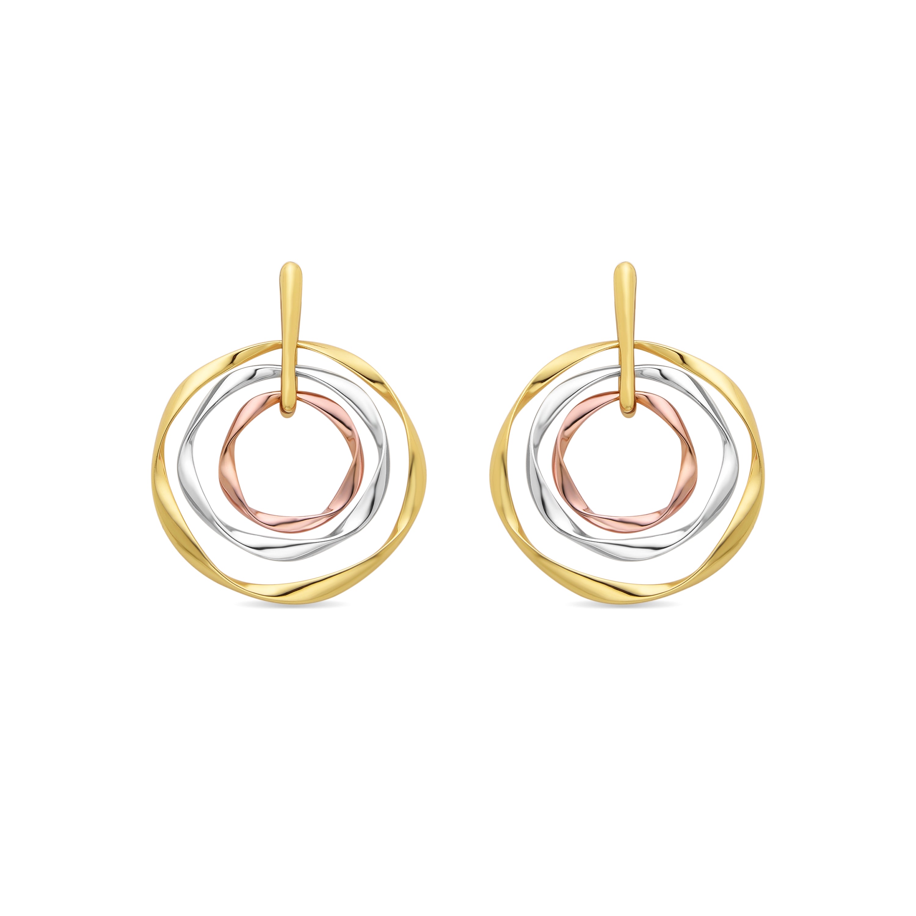 Pendientes acabados en oro amarillo de 18K - Ushdao