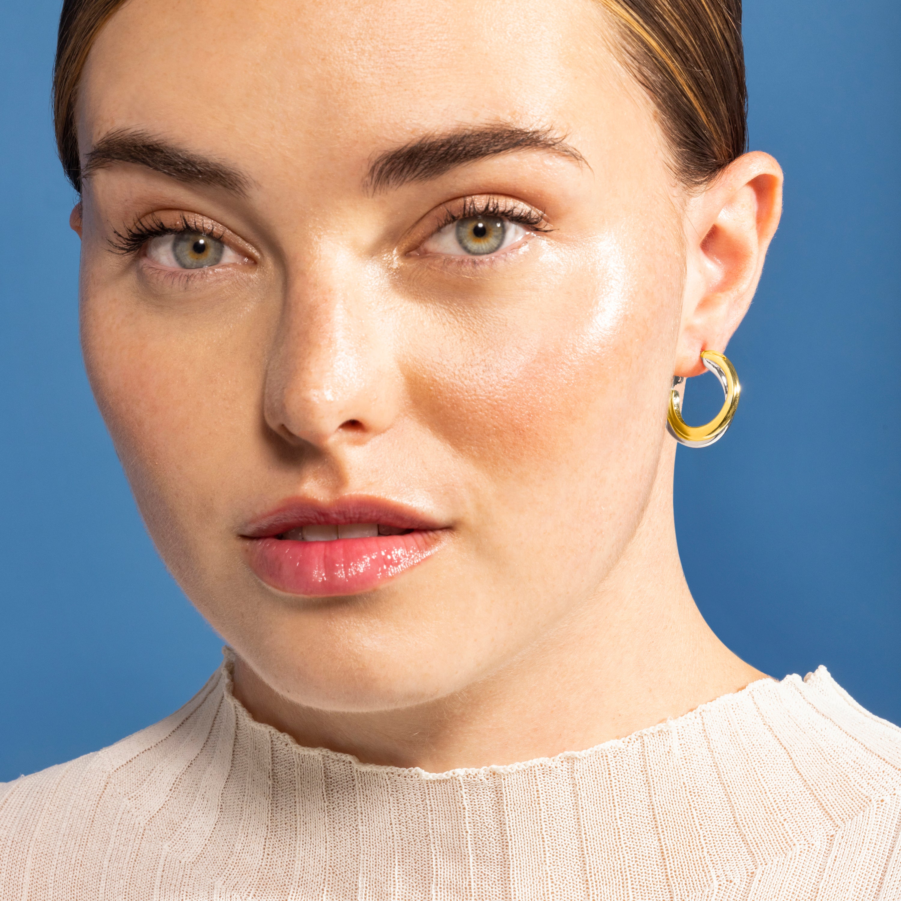 Pendientes acabados en oro amarillo de 18K - Kalambo