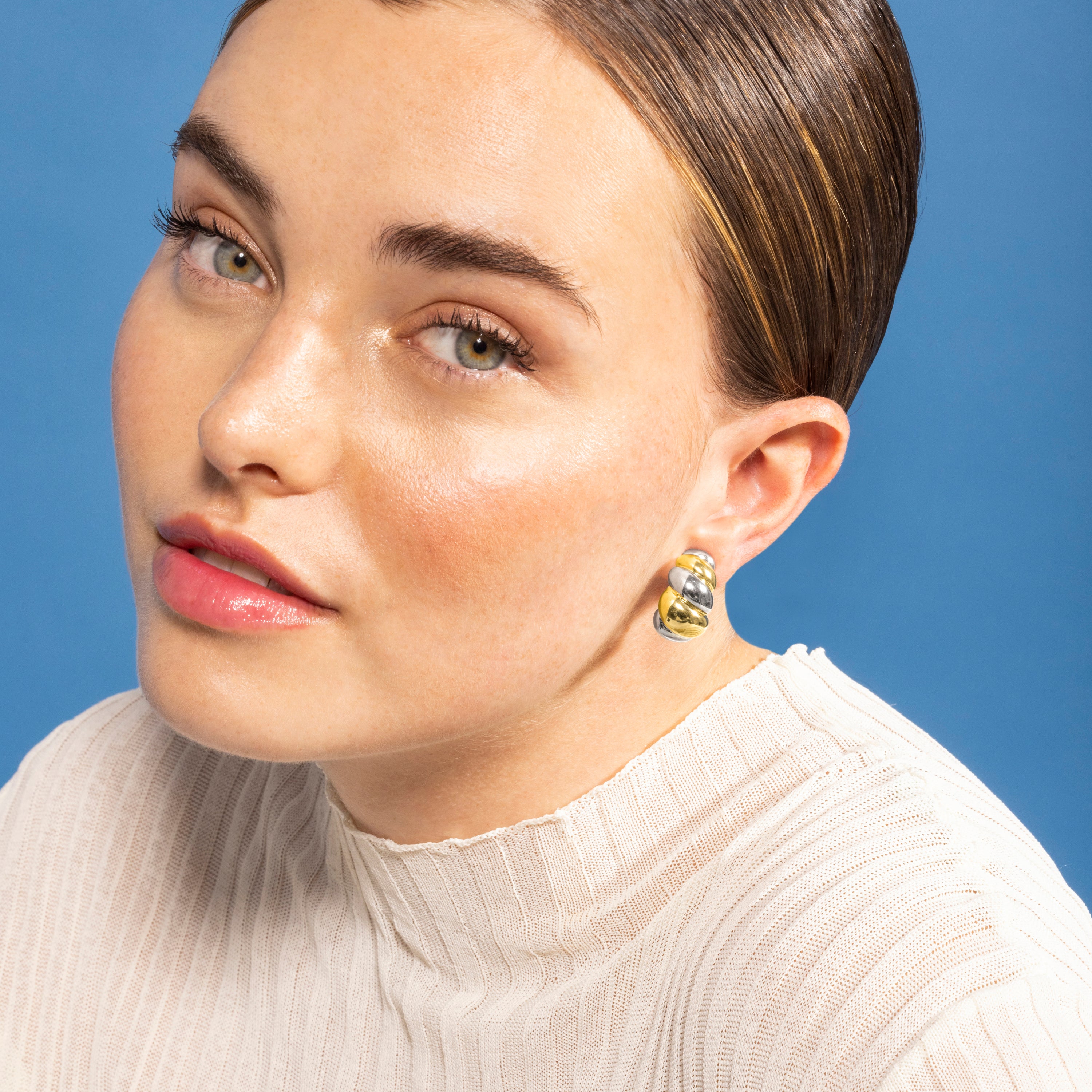 Pendientes acabados en oro rosa de 18K - Aliwa