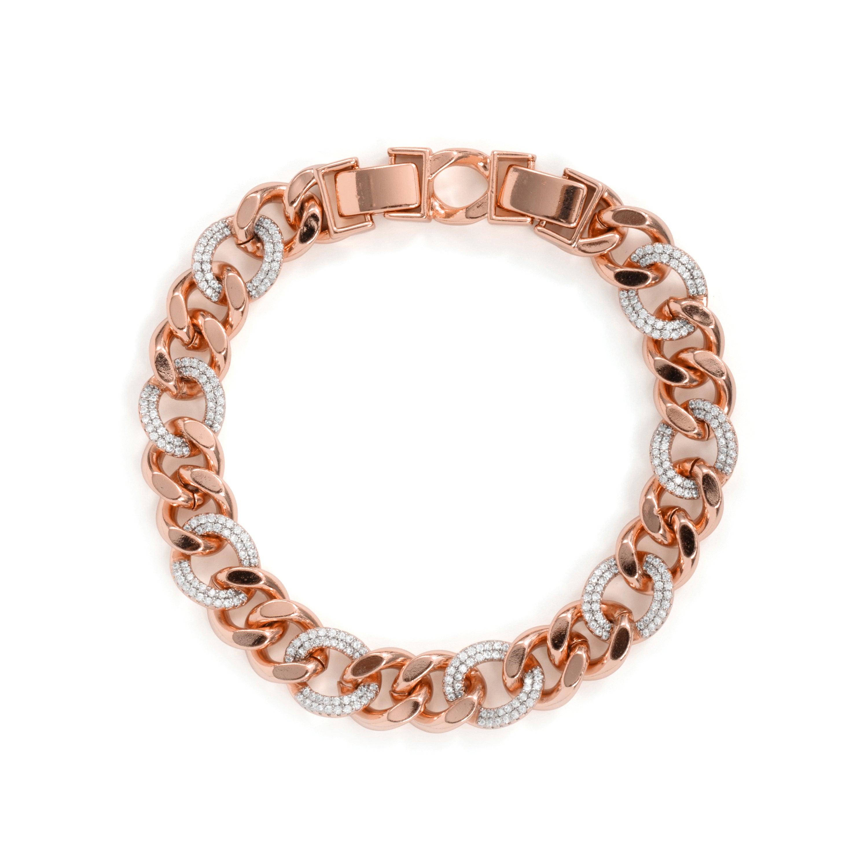 Pulsera de Aleación de Metal y Circonita Brillante acabado en oro rosa de 18k - Imfure
