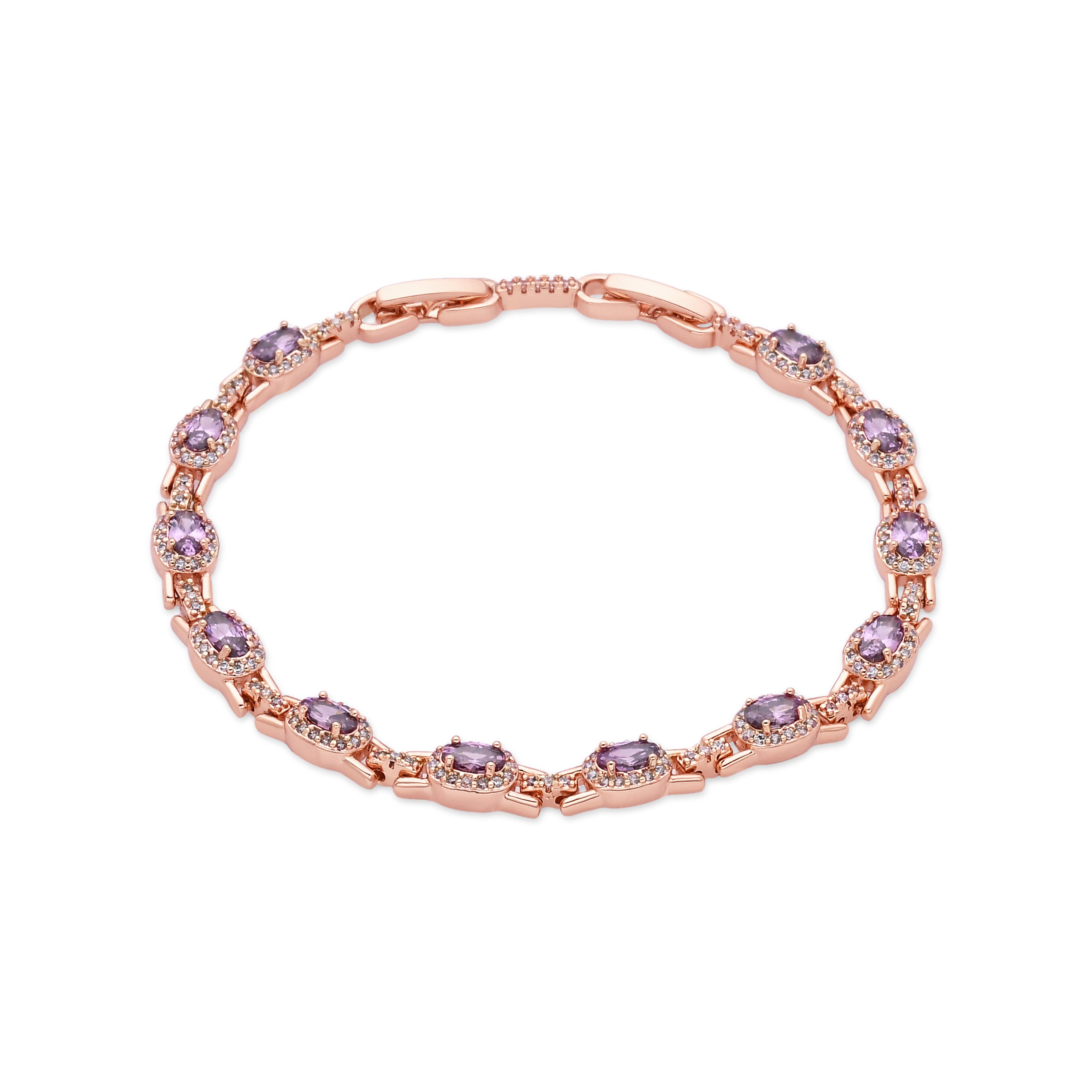 Pulsera de Circonita Multicolor acabado en oro rosa de 18k - Papzal