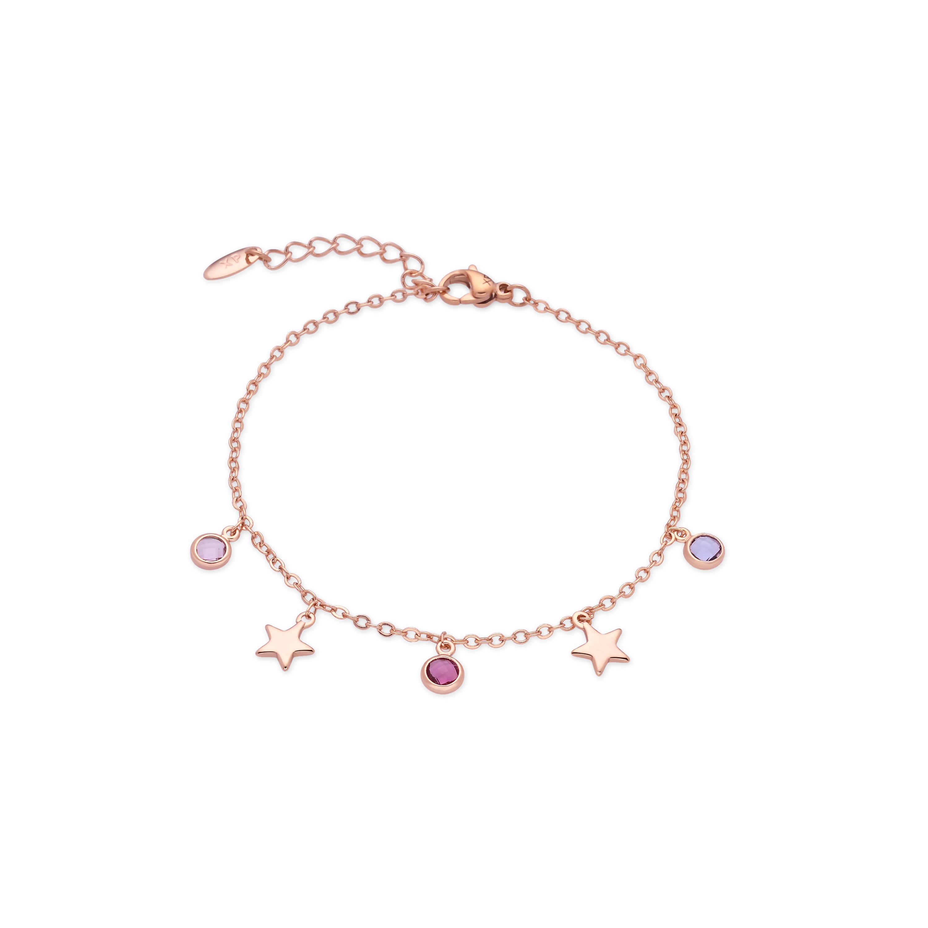 Pulsera de Circonita Multicolor acabado en oro rosa de 18k - Varwi