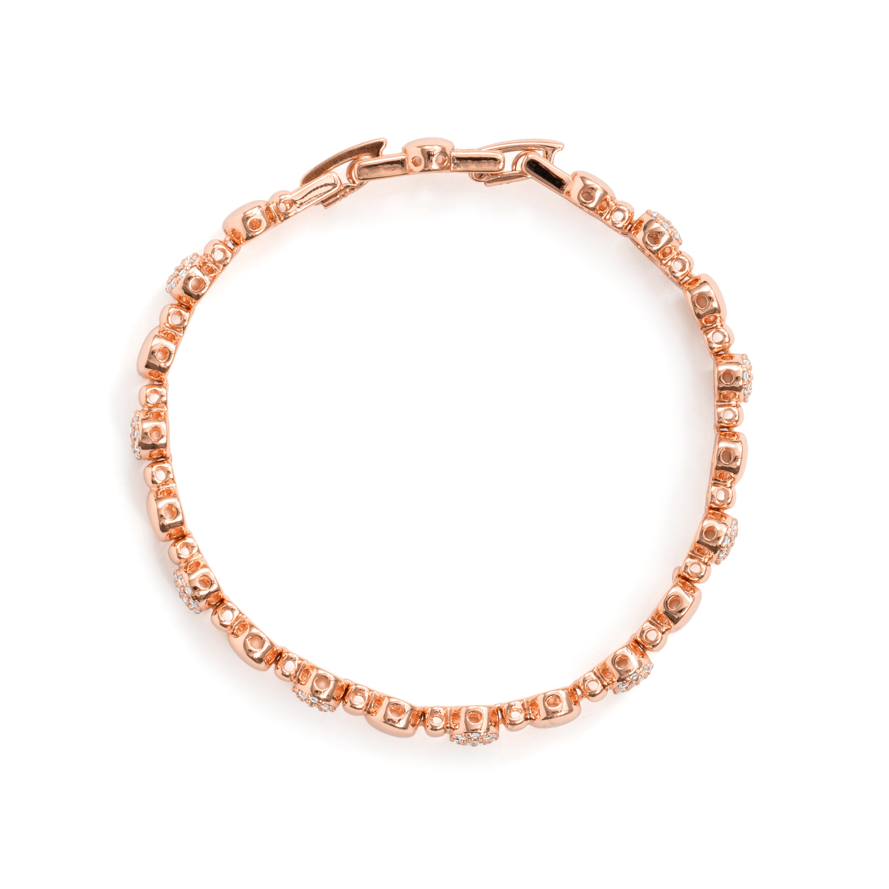 Pulsera de Aleación de Metal y Circonita Brillante acabado en oro rosa de 18k - Banesh