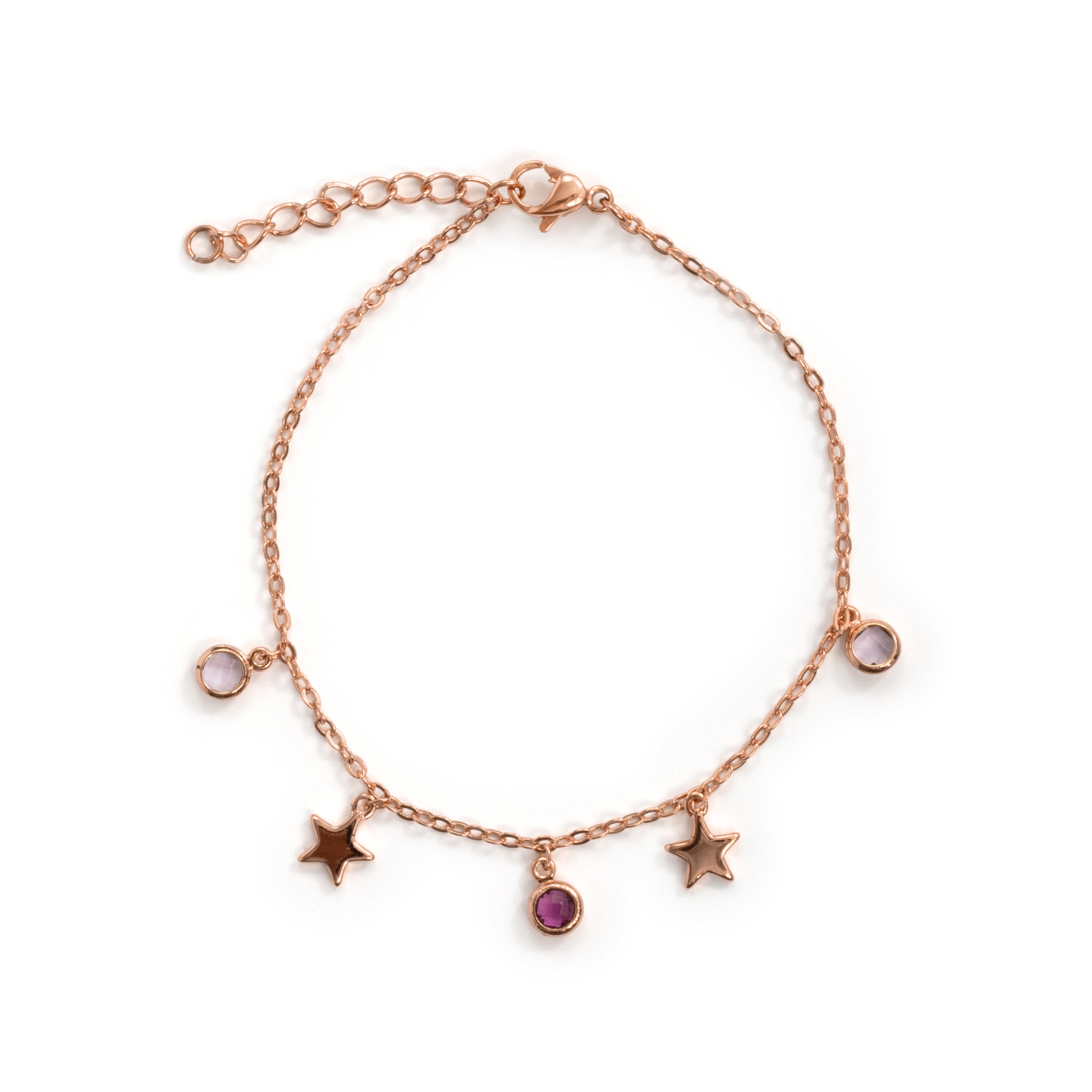 Pulsera de Aleación de Metal y Circonita Multicolor acabado en oro rosa de 18k - Sadria