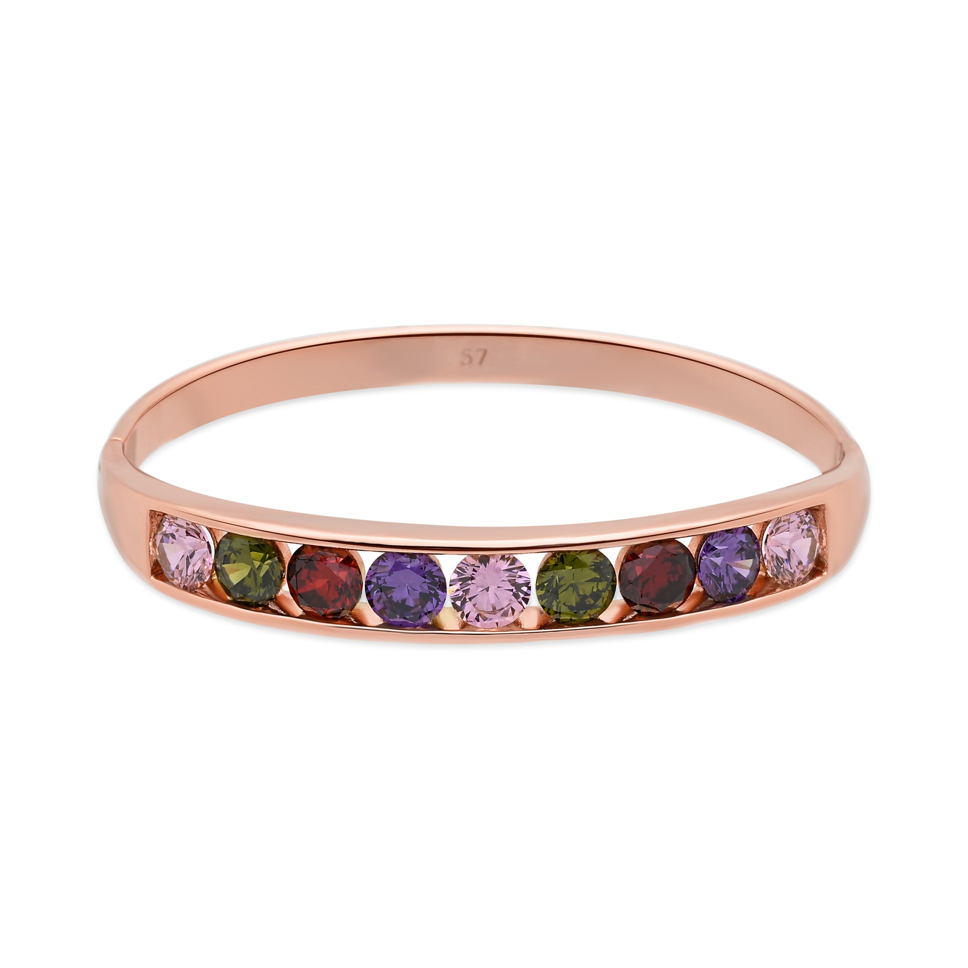 Pulsera de Aleación de Metal y Circonita Multicolor acabado en oro rosa de 18k - Hofnar