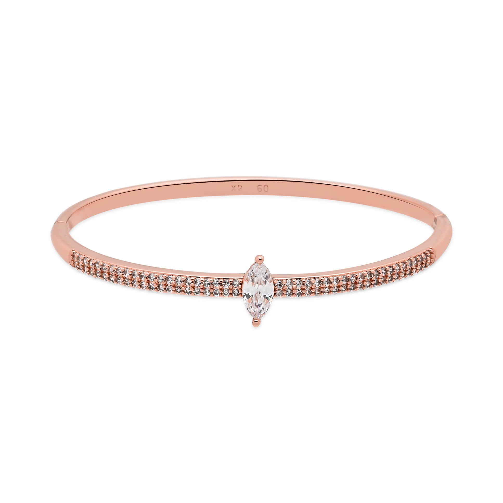 Pulsera de Aleación de Metal y Circonita Brillante acabado en oro rosa de 18k - Yaja