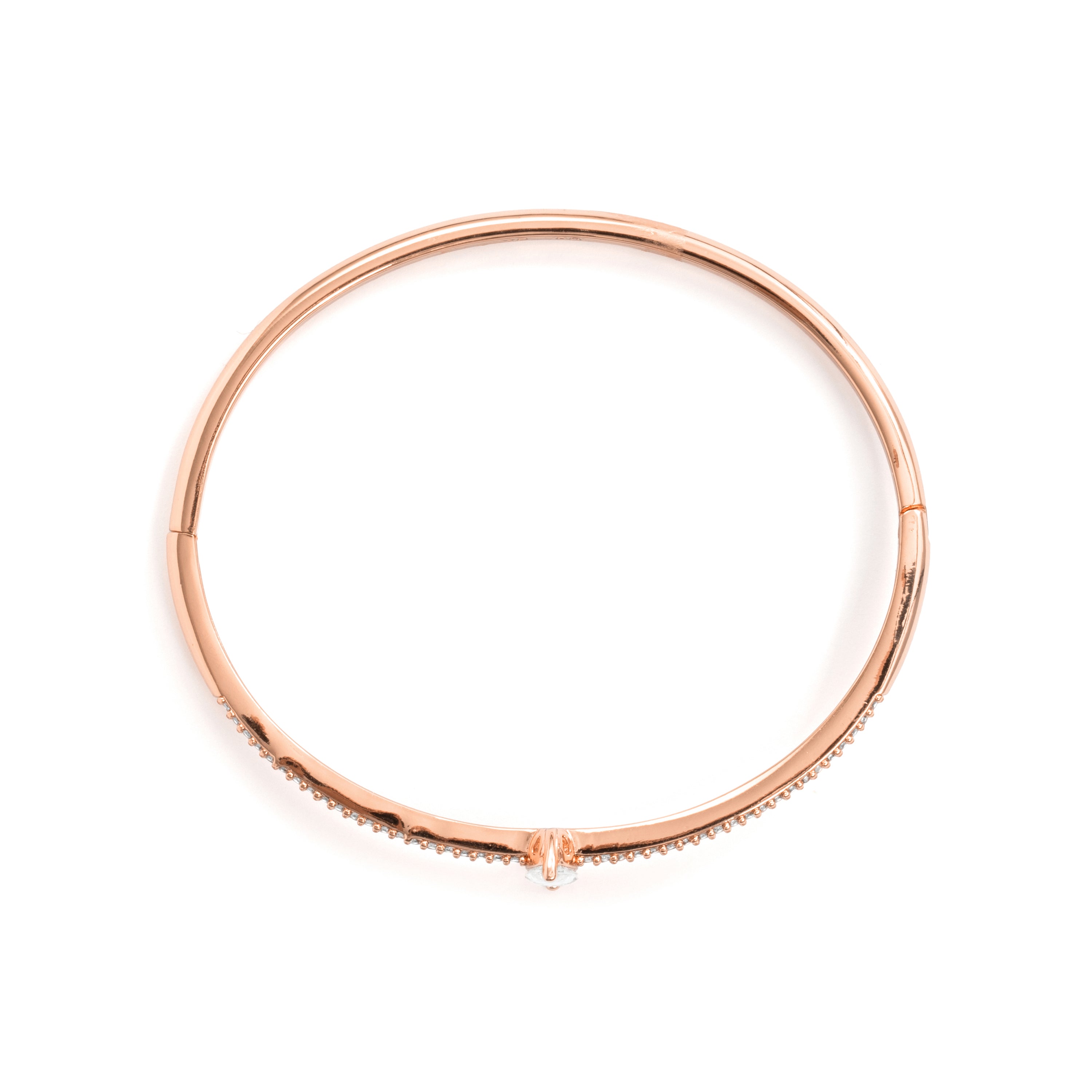 Pulsera de Aleación de Metal y Circonita Brillante acabado en oro rosa de 18k - Yaja