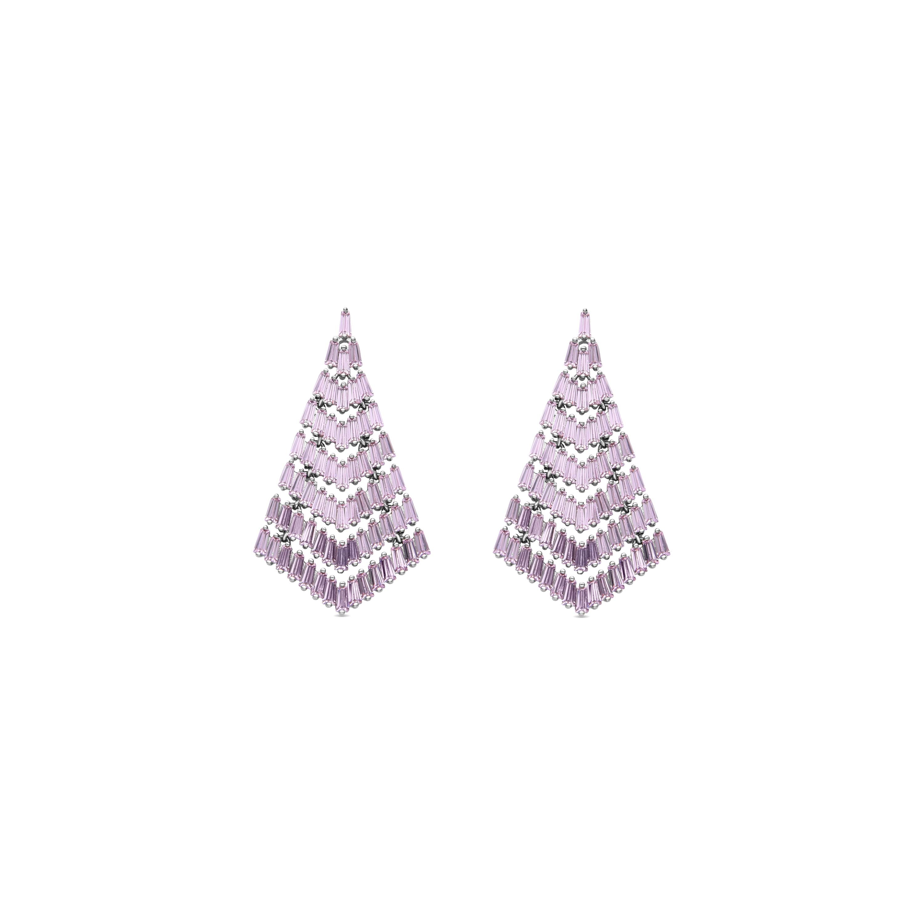 Pendientes de Cristal Morado acabados en oro rosa de 18K - Kifu