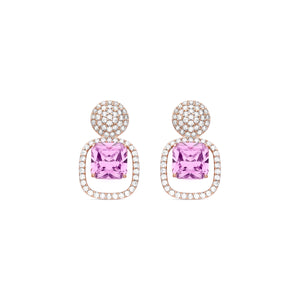 Pendientes acabado oro rosa 18k