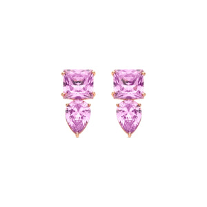 Pendientes acabado baño oro rosa 18K