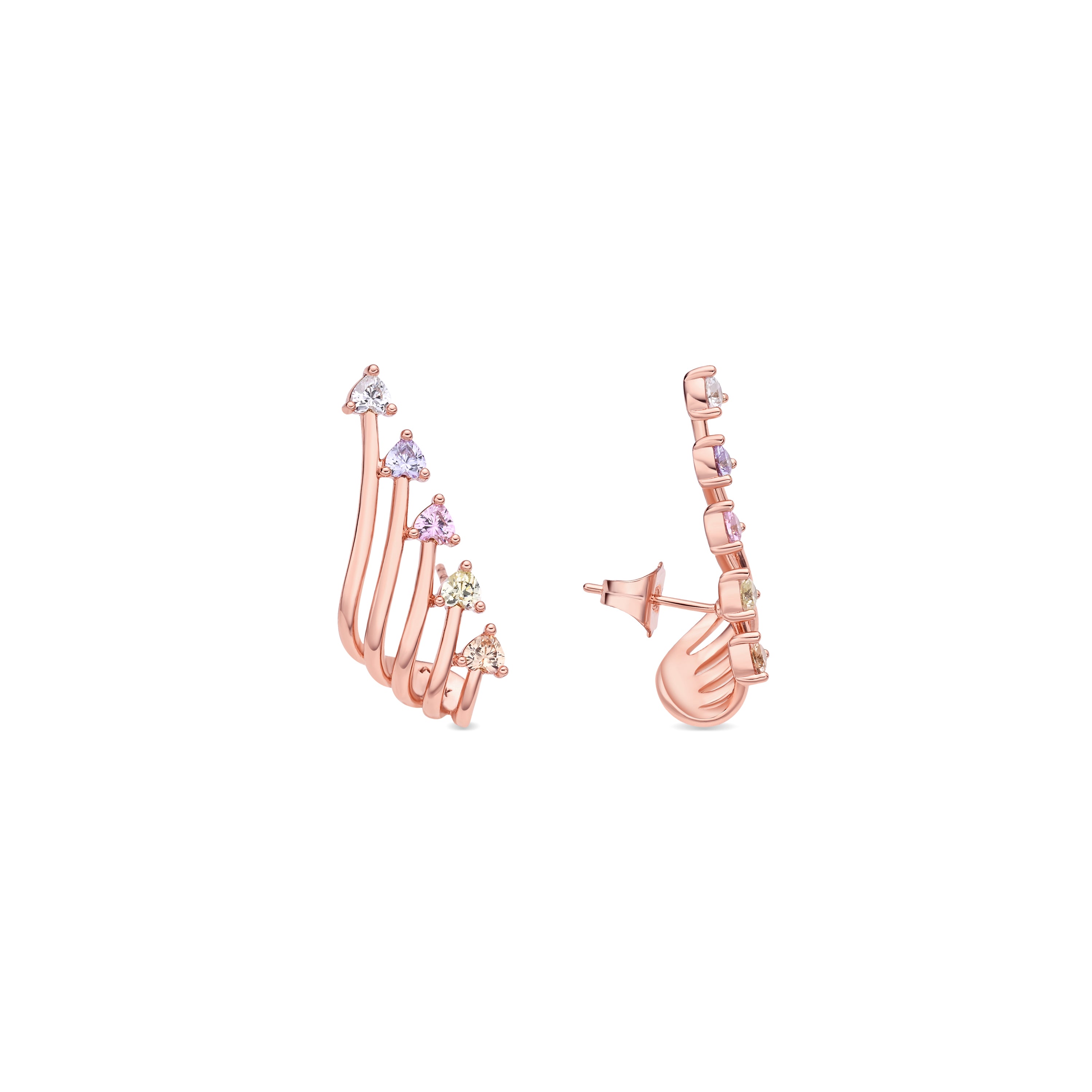 Pendientes de Circonita Brillante acabado en oro rosa de 18k - Noshke