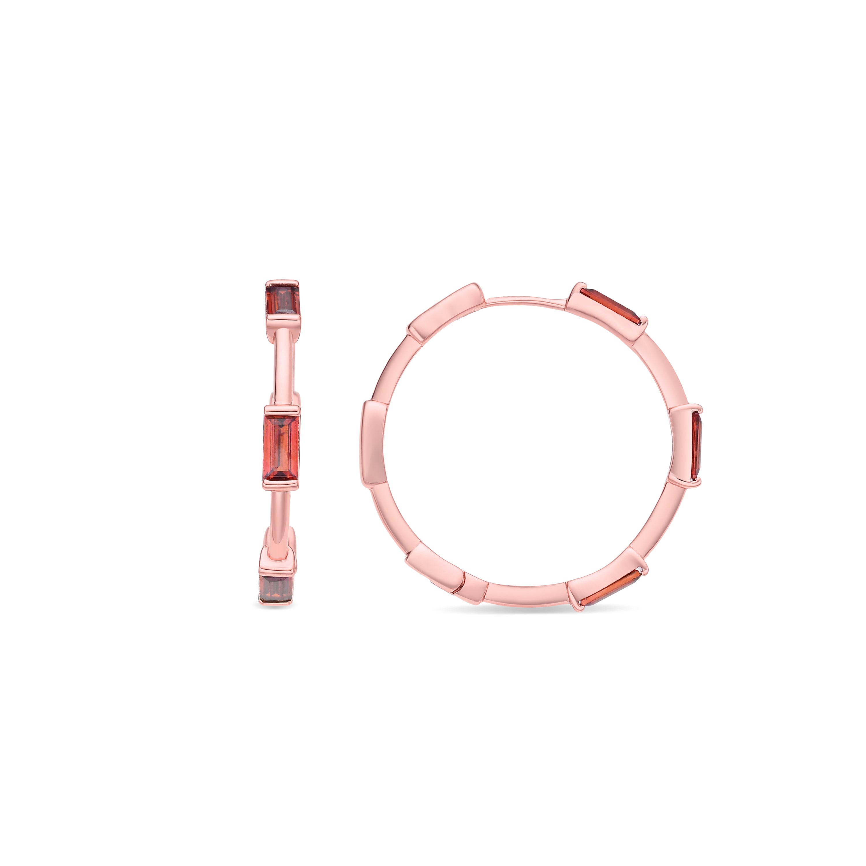 Pendientes de Circonita Ópalo de Fuego acabado en oro rosa de 18k - Khimet