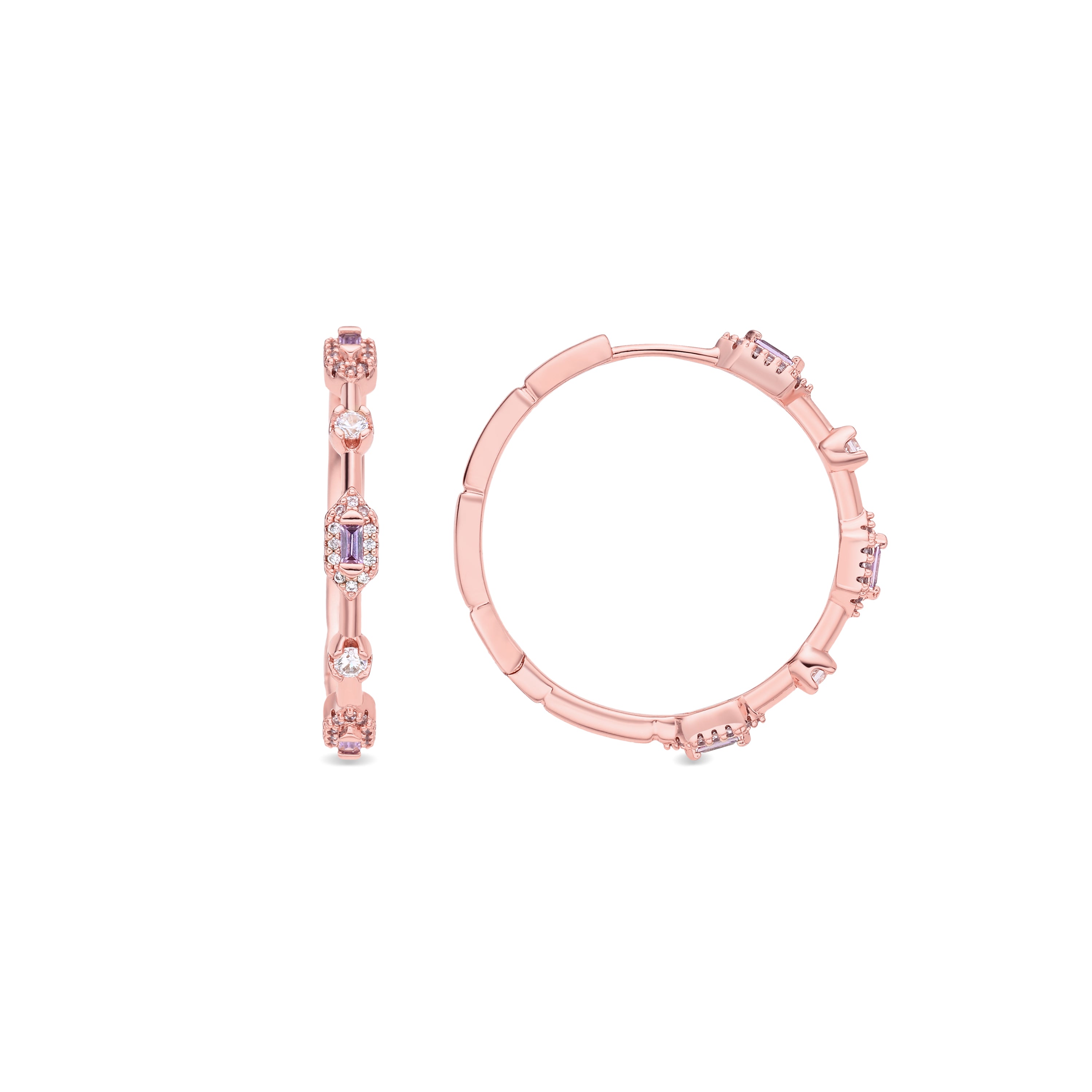 Pendientes de Circonita Brillante acabado en oro rosa de 18k - Shauo
