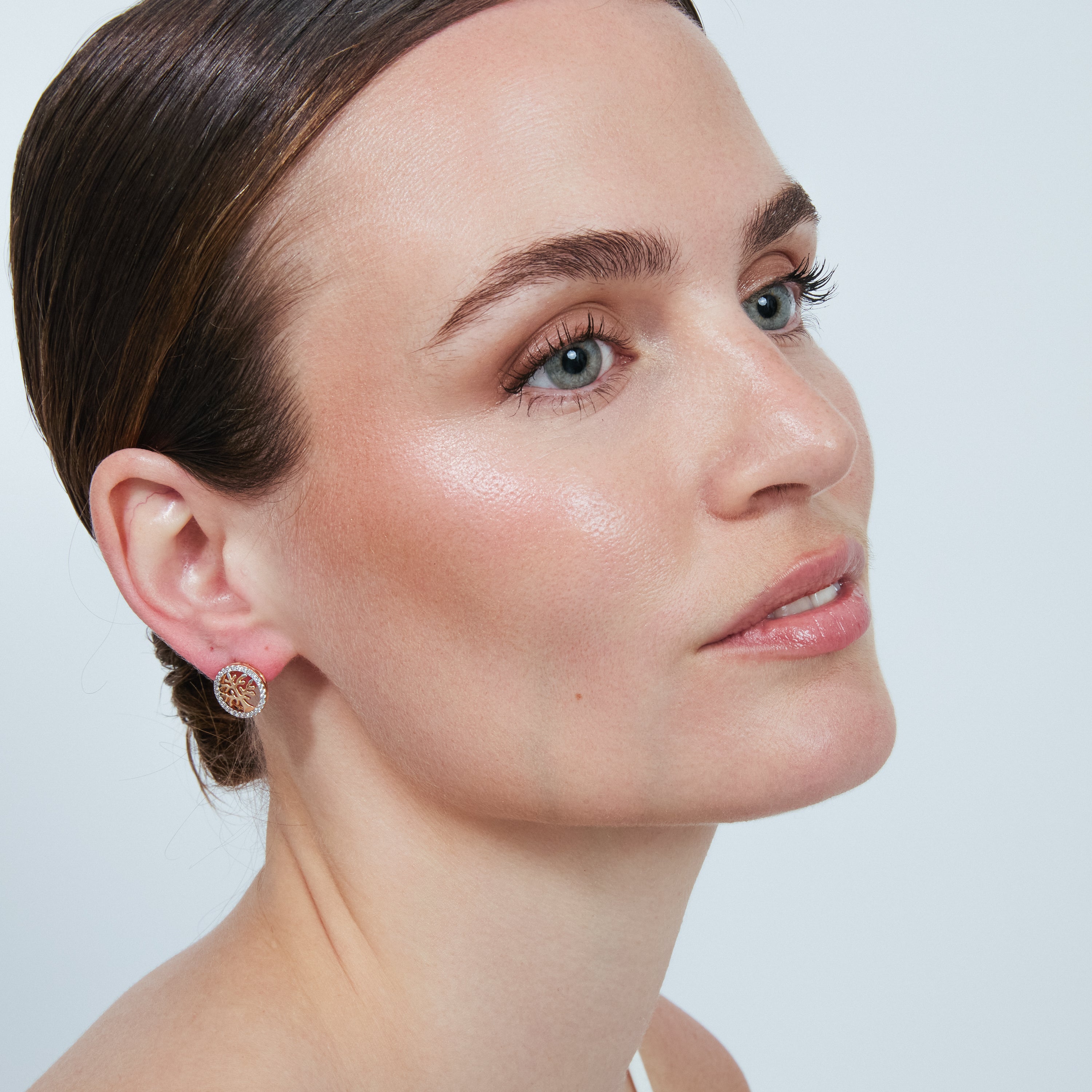Pendientes de Aleación de Metal y Circonita Brillante acabado en oro rosa de 18k - Daiekth