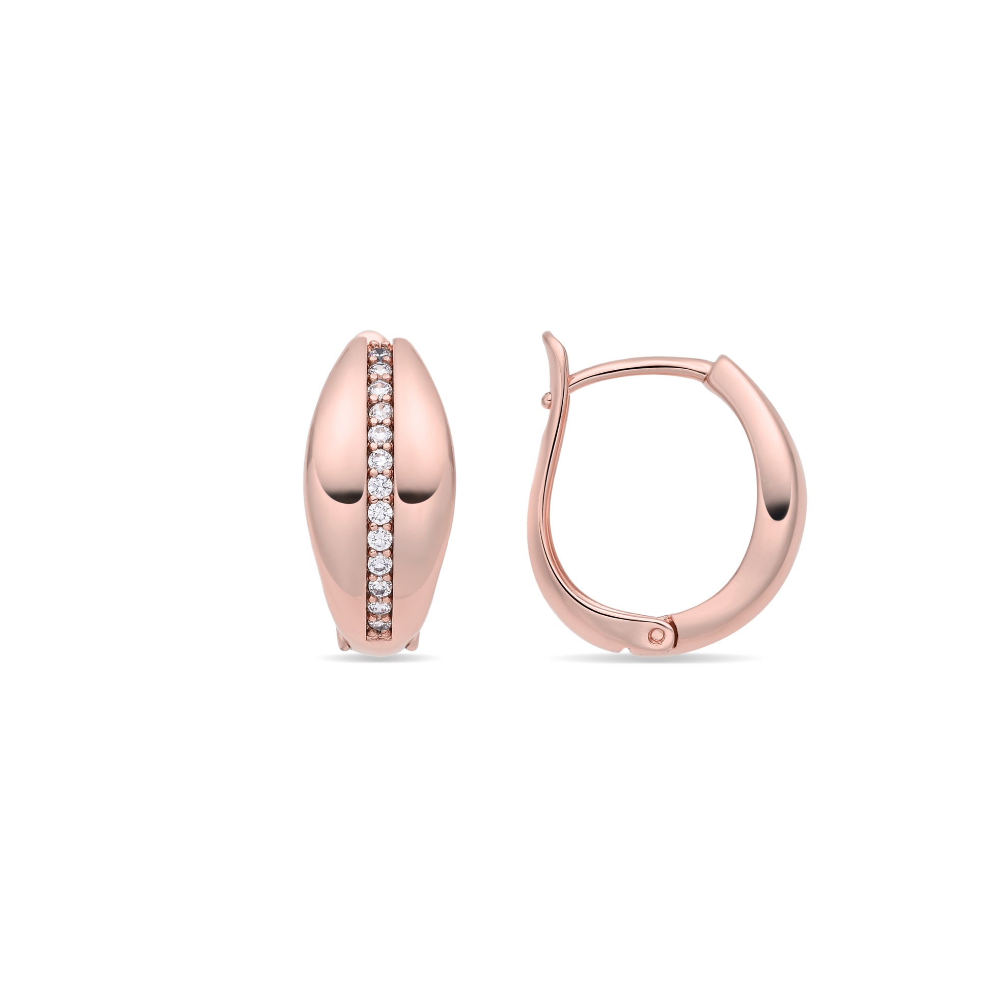 Pendientes de Aleación de Metal y Circonita Brillante acabado en oro rosa de 18k - Malorne