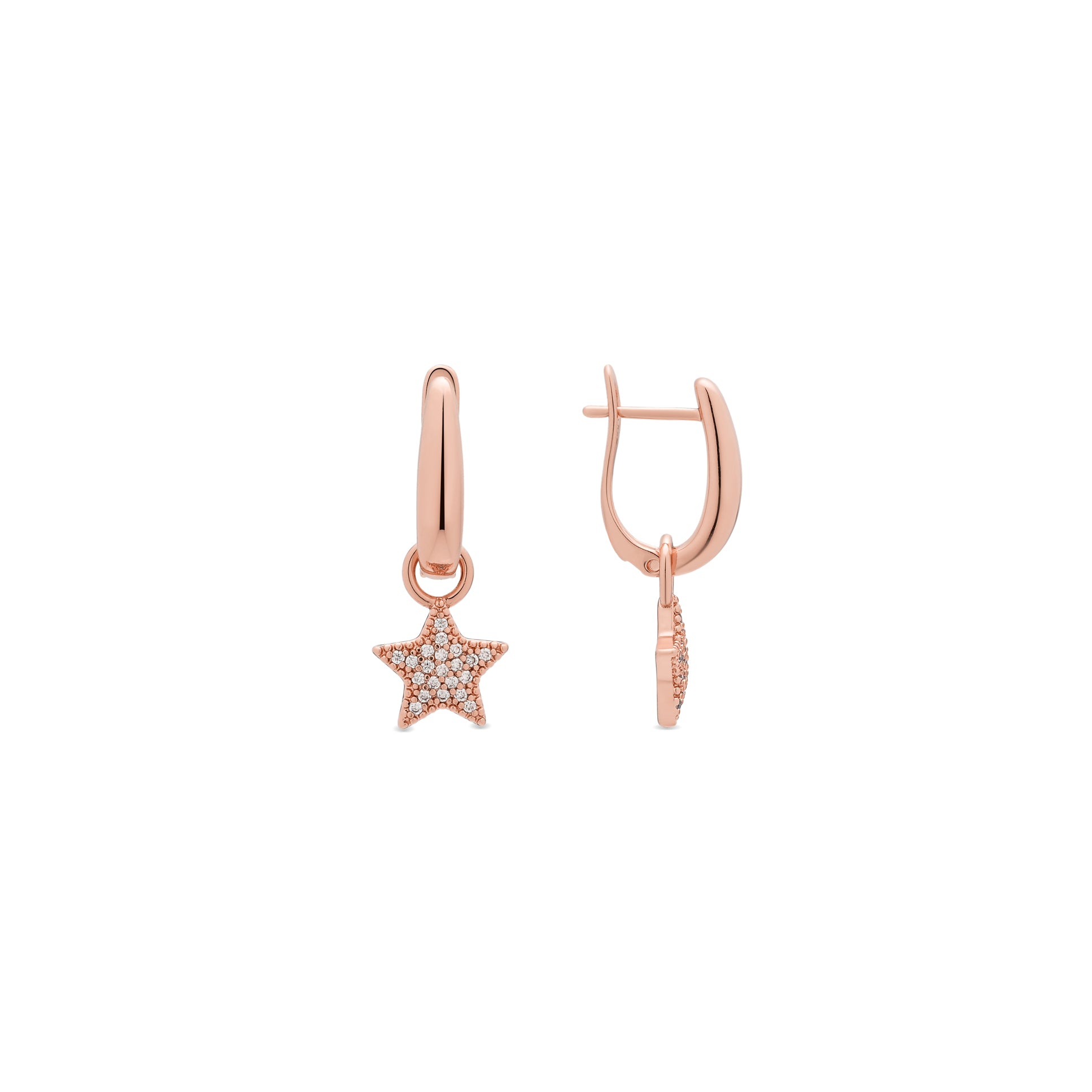 Pendientes de Aleación de Metal y Circonita Brillante acabado en oro rosa de 18k - Maliard