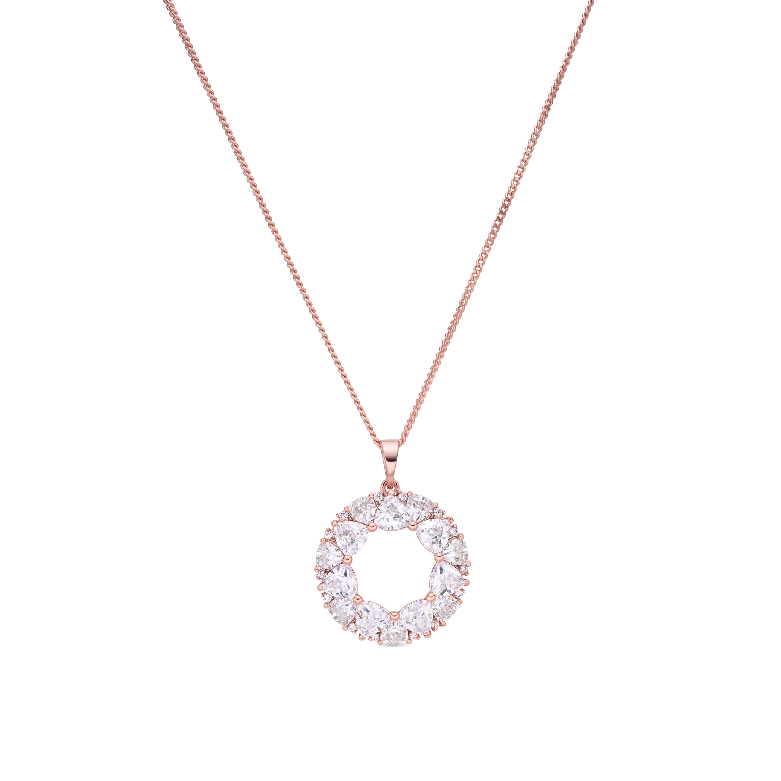 Collar de Circonita Brillante acabado en oro rosa de 18k - Baenta