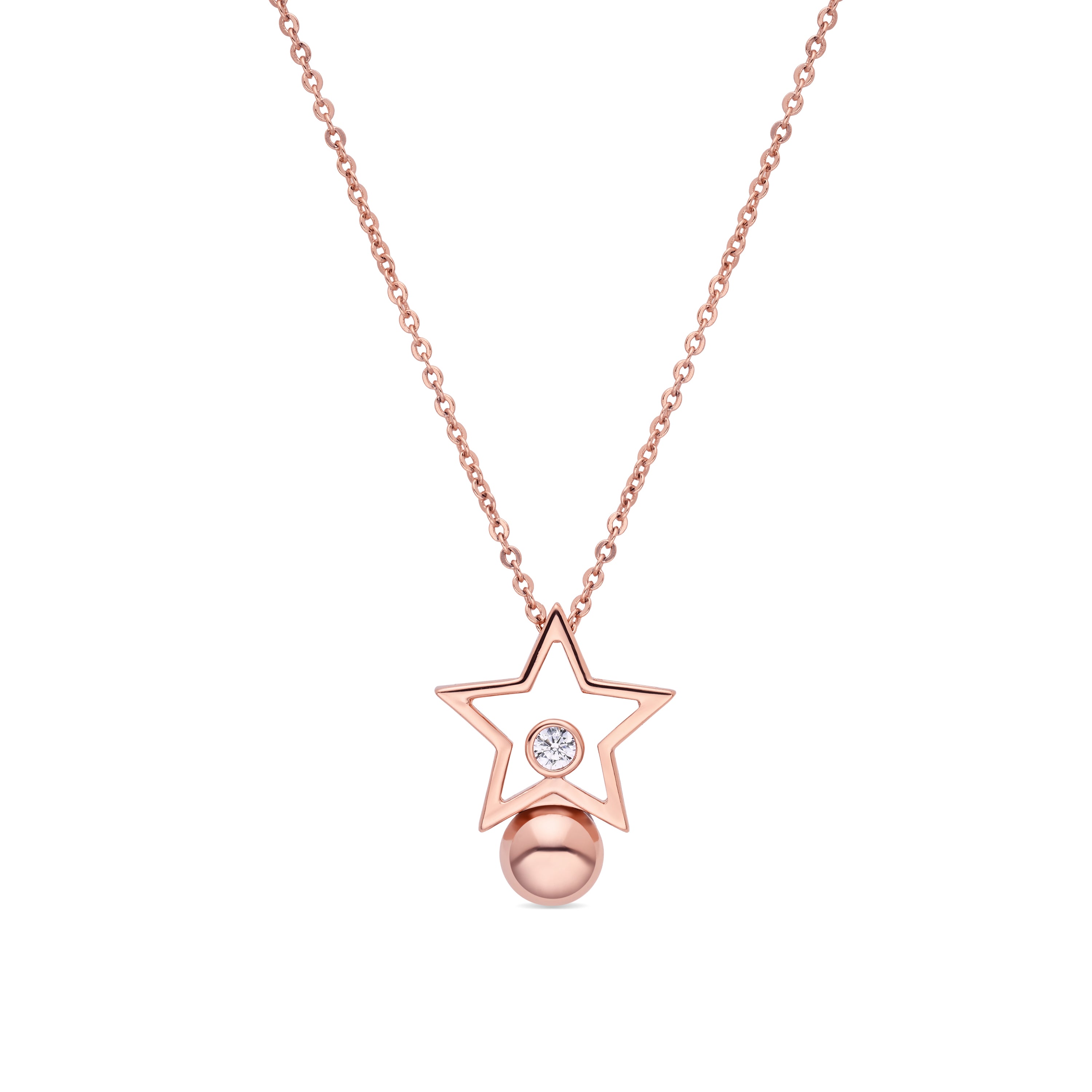 Collar de Circonita Brillante acabado en oro rosa de 18k - Losath