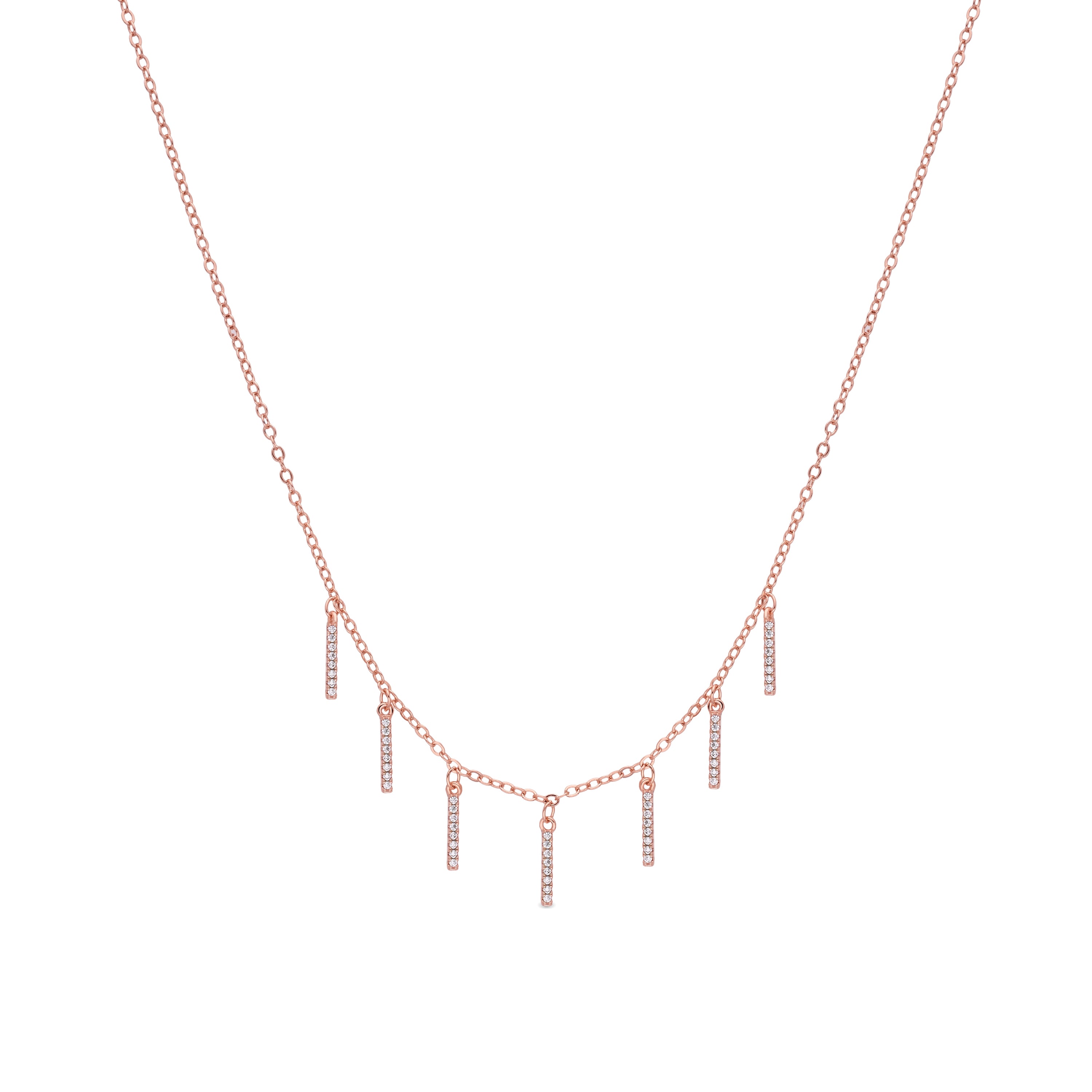 Collar de Circonita Brillante acabado en oro rosa de 18k - Rambol