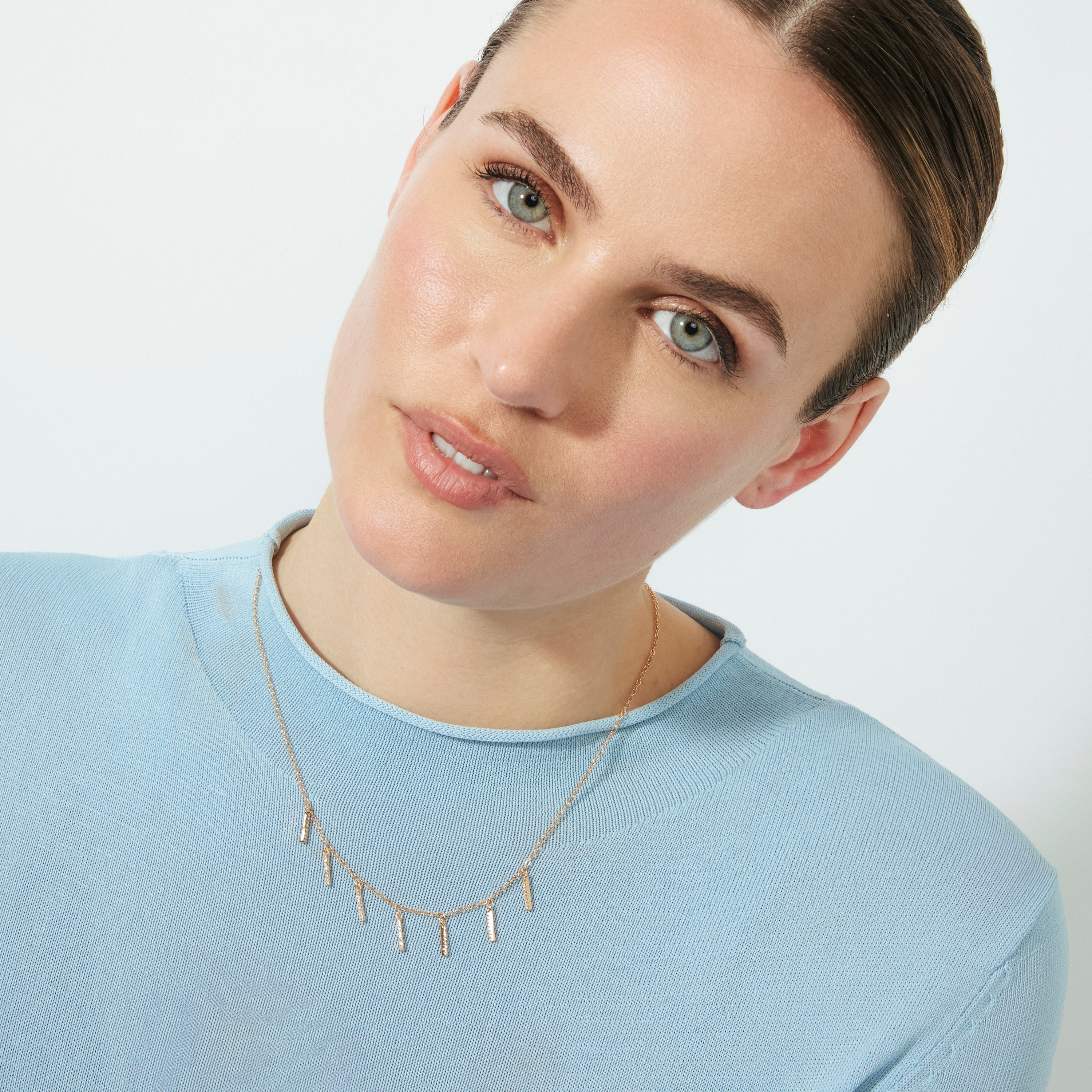 Collar de Circonita Brillante acabado en oro rosa de 18k - Rambol