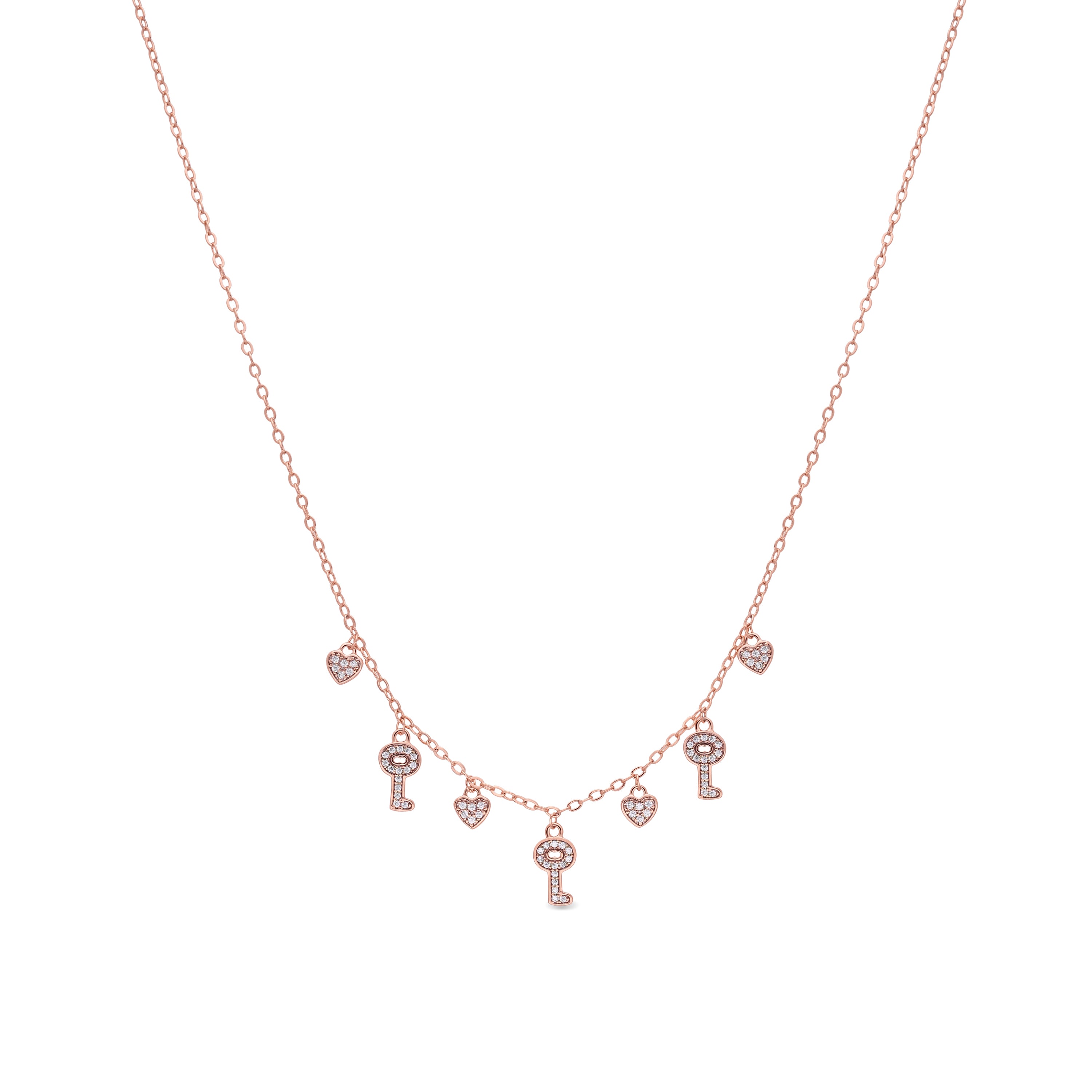Collar de Circonita Brillante acabado en oro rosa de 18k - Muraz