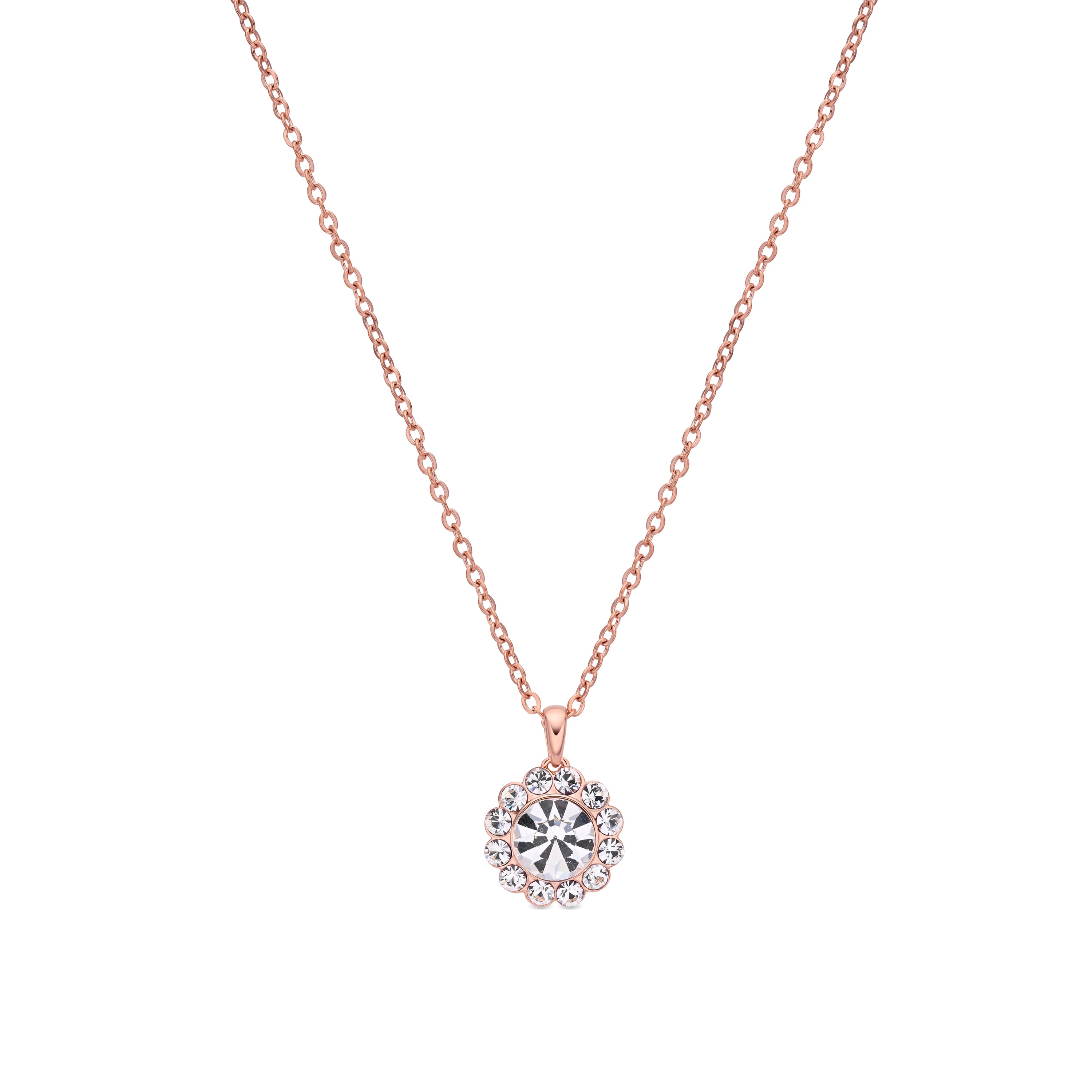 Collar de Circonita Brillante acabado en oro rosa de 18k - Tinea