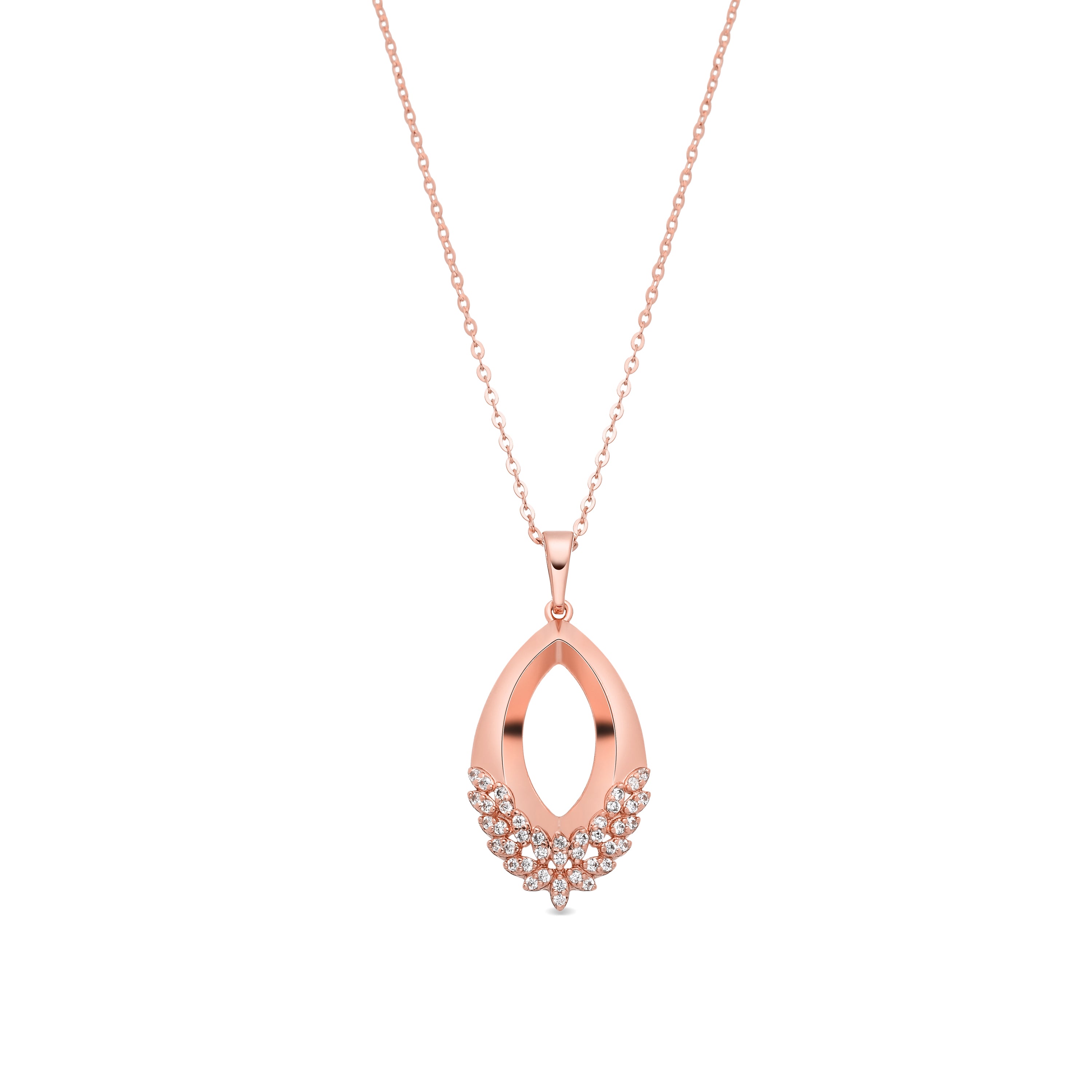Collar de Aleación de Metal y Circonita Brillante acabado en oro rosa de 18k - Liwen