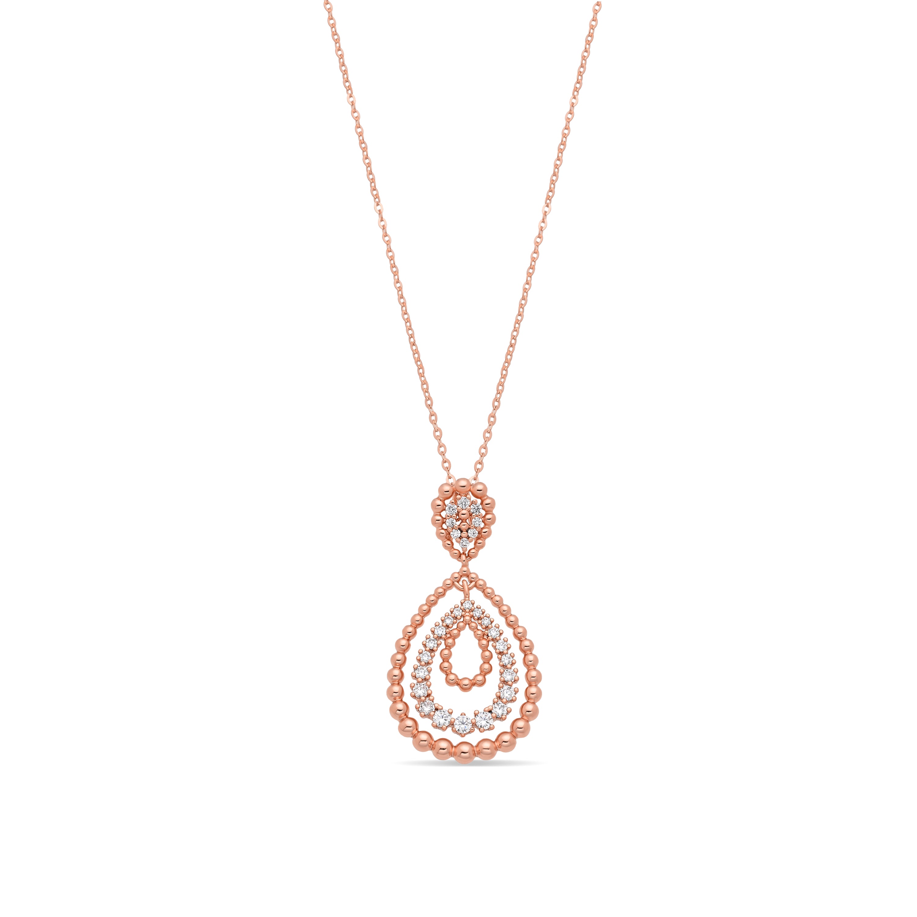 Collar de Aleación de Metal y Circonita Brillante acabado en oro rosa de 18k - Daxli