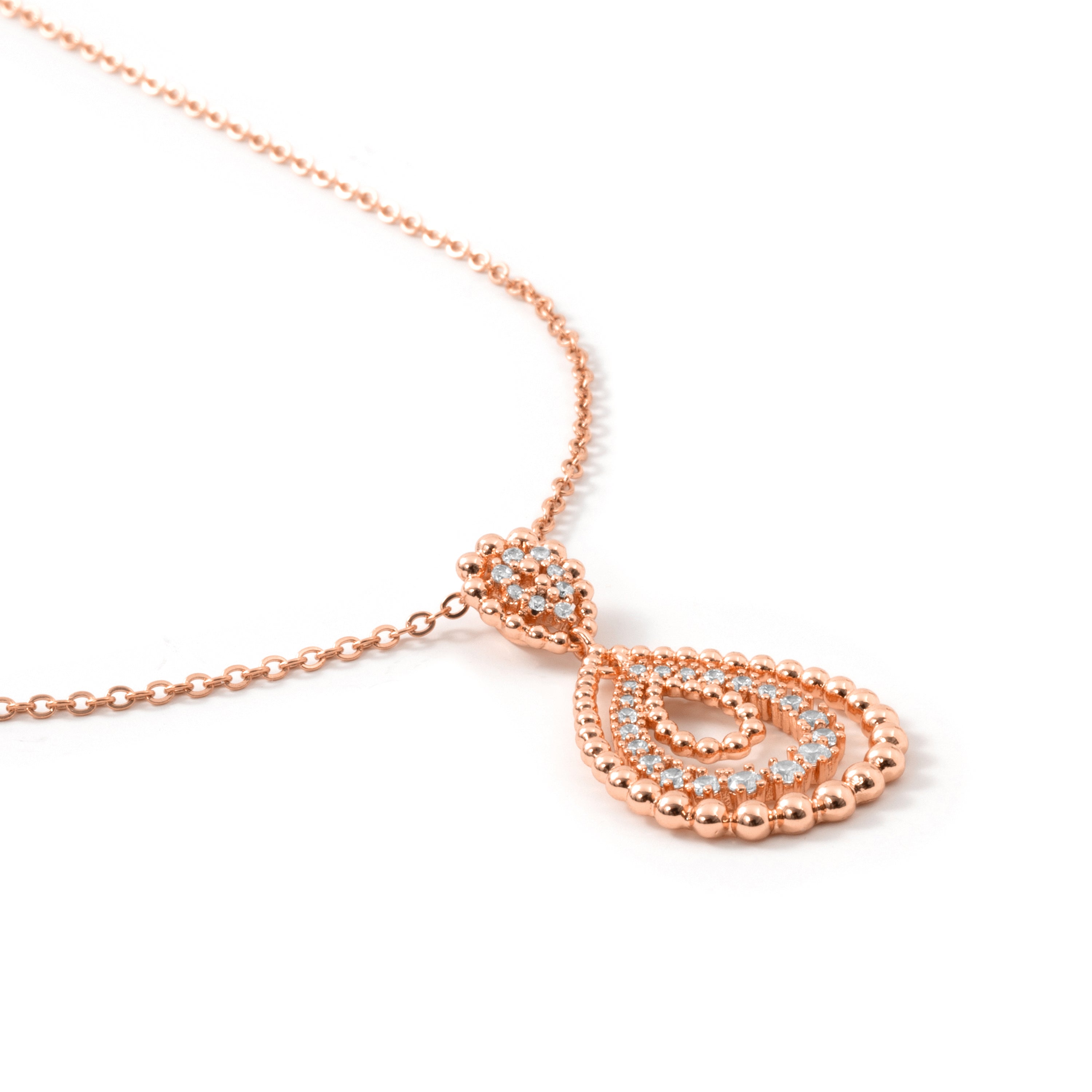 Collar de Aleación de Metal y Circonita Brillante acabado en oro rosa de 18k - Daxli