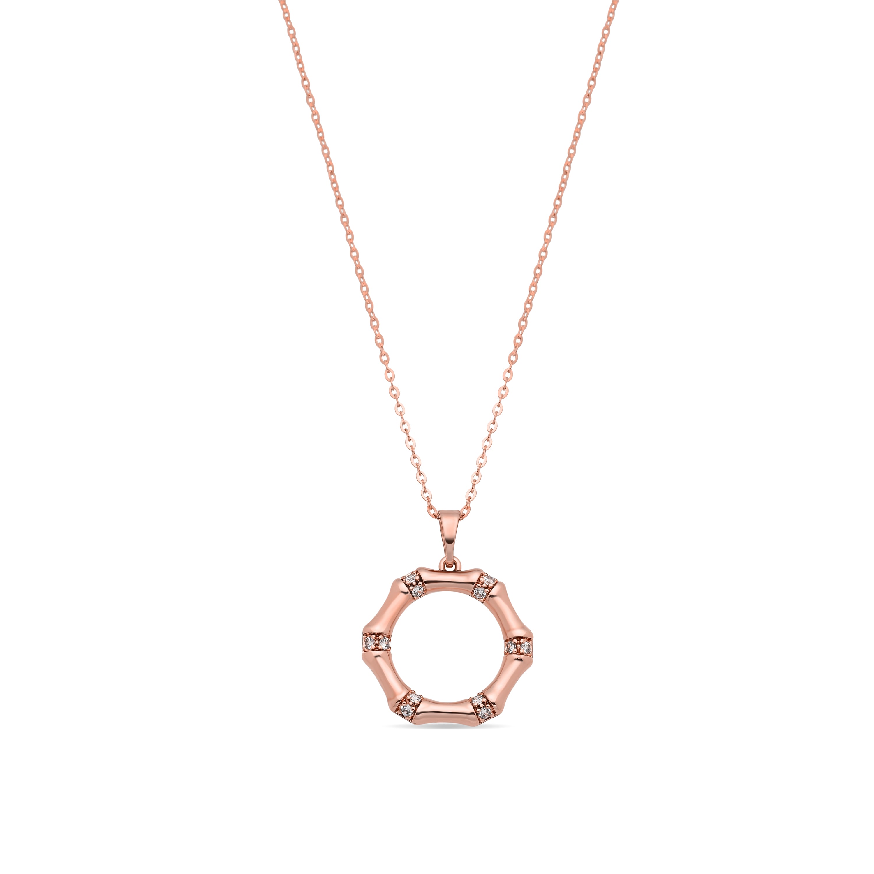 Collar de Aleación de Metal y Circonita Brillante acabado en oro rosa de 18k - Haut