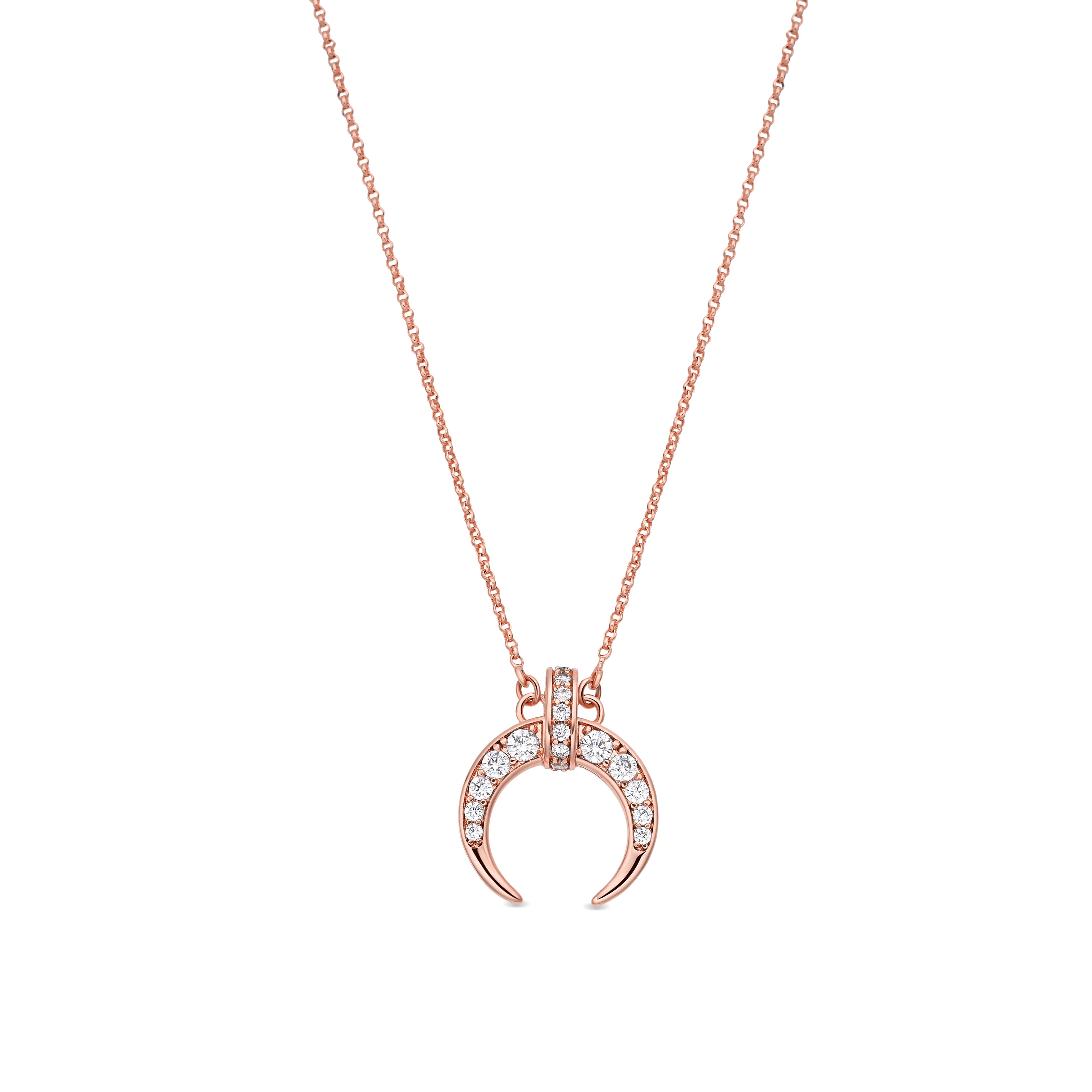 Collar de Aleación de Metal y Circonita Brillante acabado en oro rosa de 18k - Cali