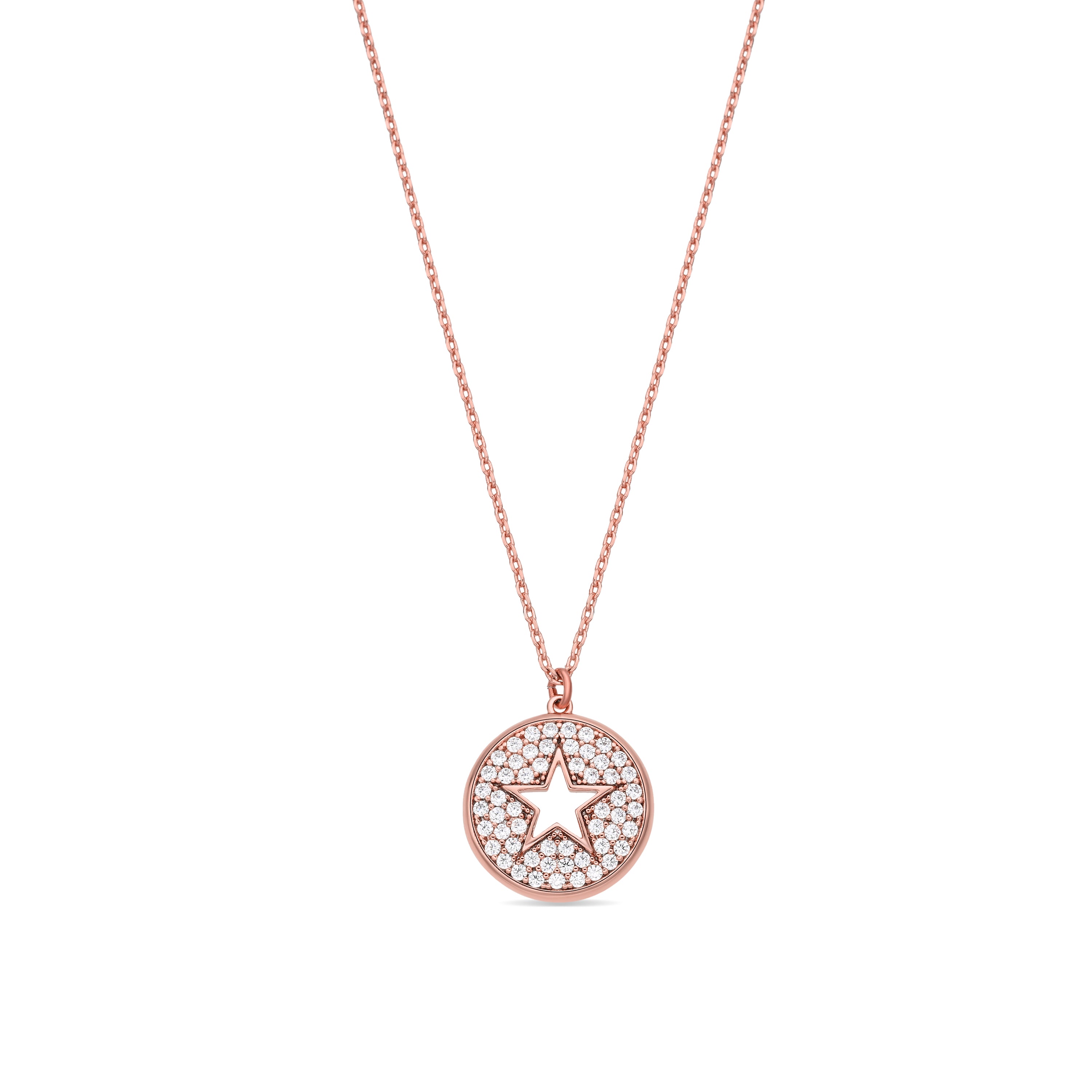 Collar de Aleación de Metal y Circonita Brillante acabado en oro rosa de 18k - Lypil