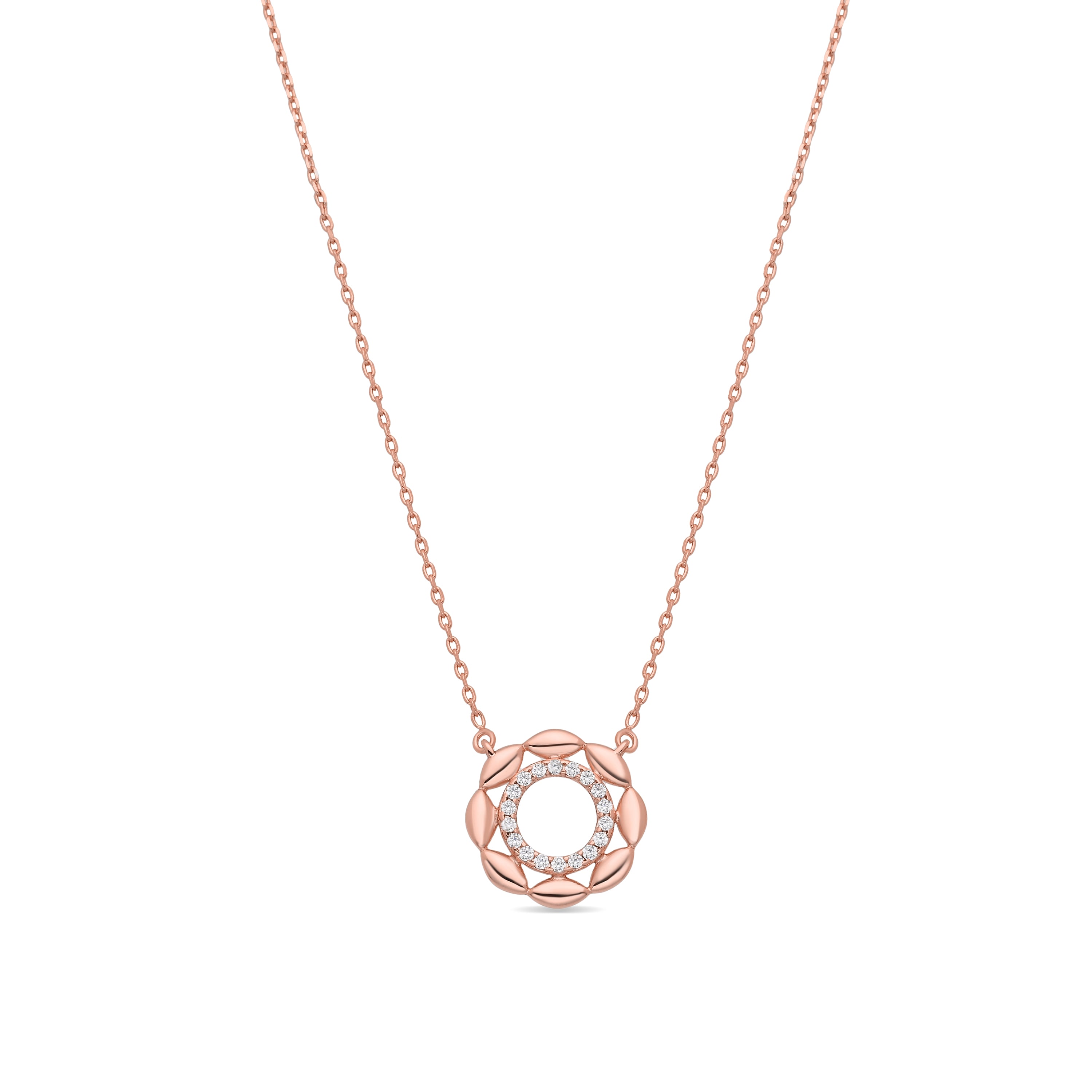 Collar de Aleación de Metal y Circonita Brillante acabado en oro rosa de 18k - Lionyad