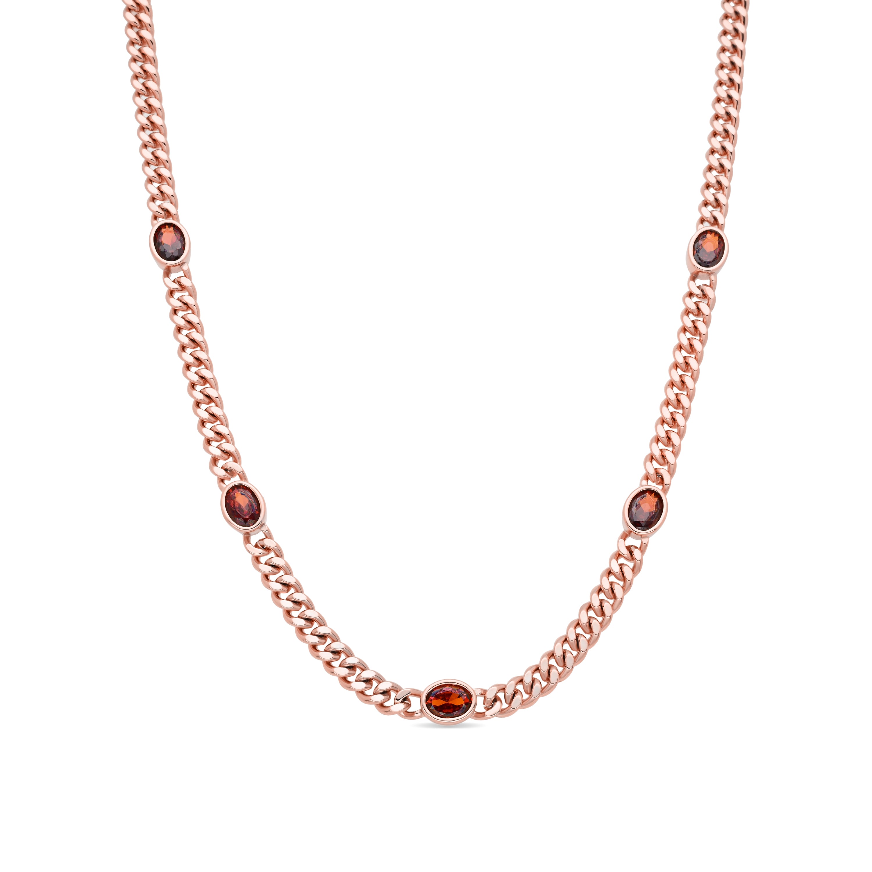 Collar de Aleación de Metal y Circonita Rubí acabado en oro rosa de 18k - Rudits
