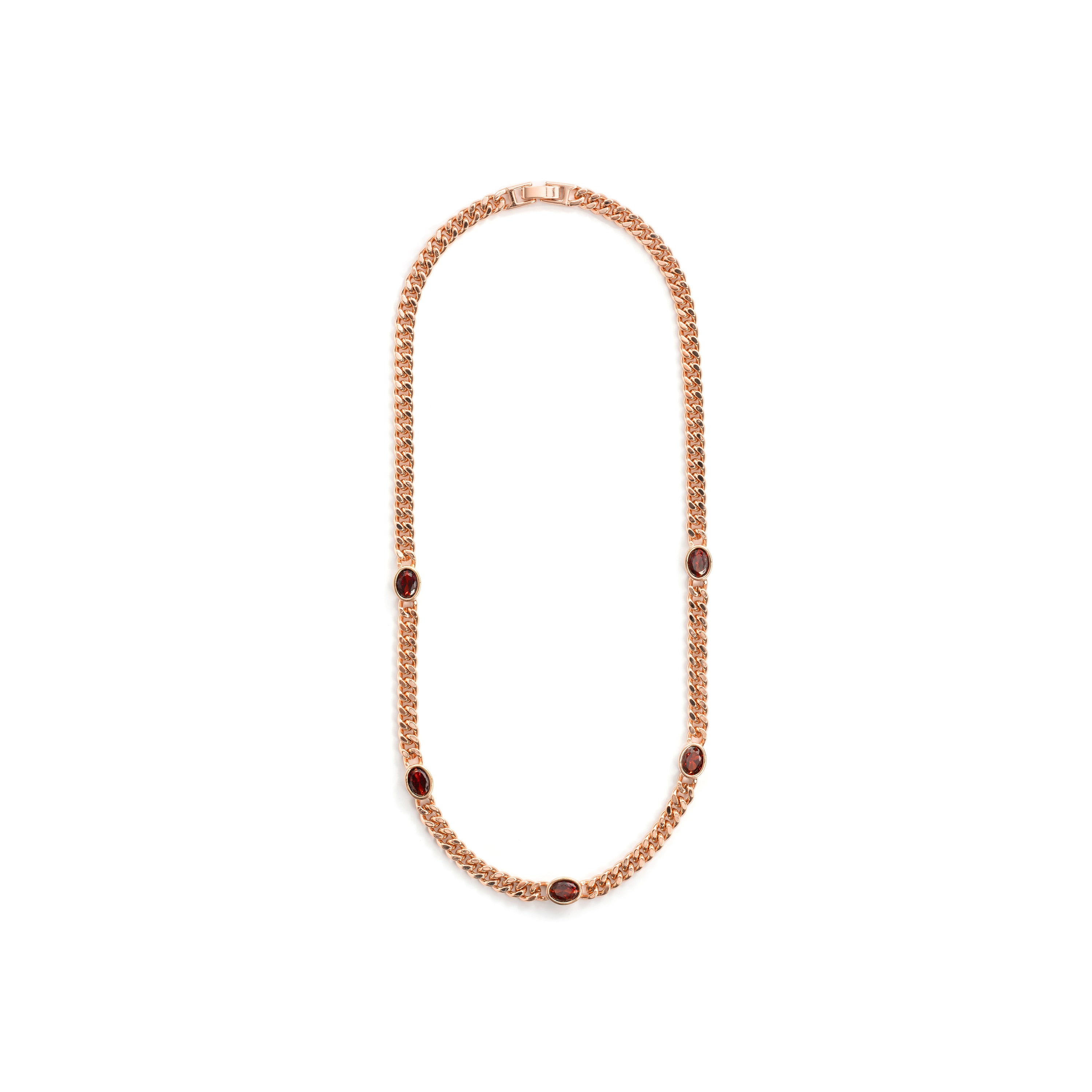 Collar de Aleación de Metal y Circonita Rubí acabado en oro rosa de 18k - Rudits